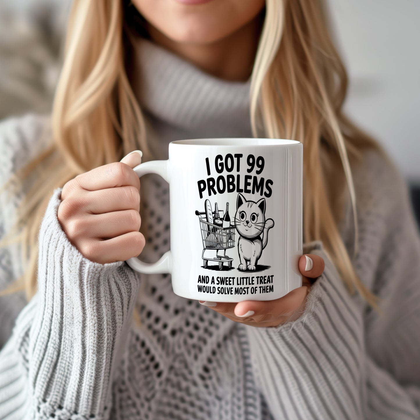 Hrnek s vtipným nápisem – I GOT 99 PROBLEMS