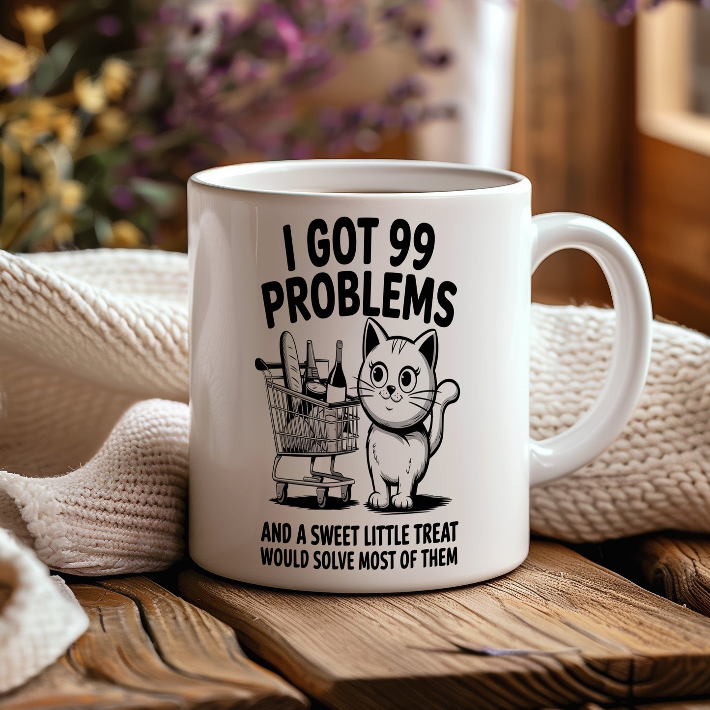 Hrnek s vtipným nápisem – I GOT 99 PROBLEMS