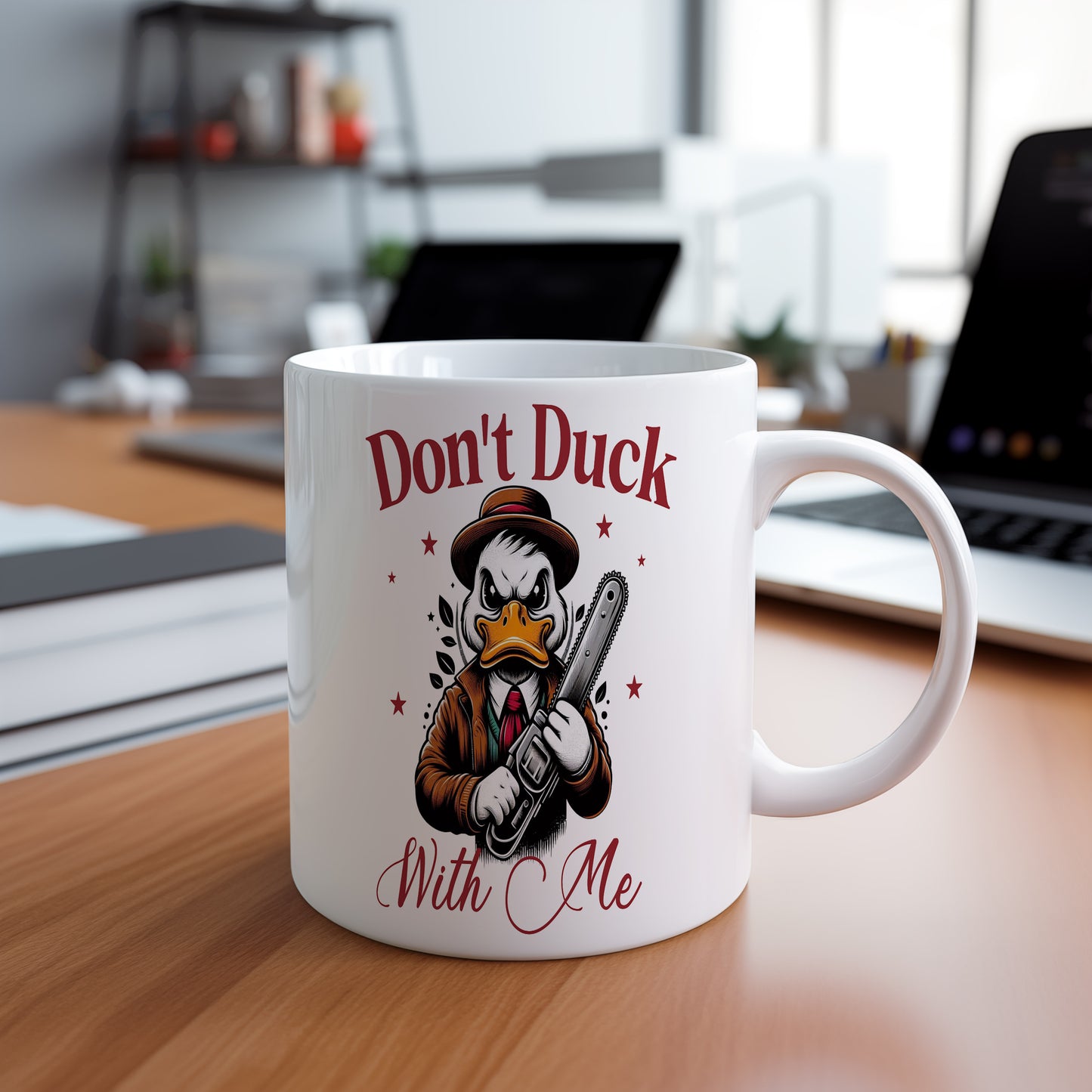 Hrnek s vtipným nápisem – Don't Duck