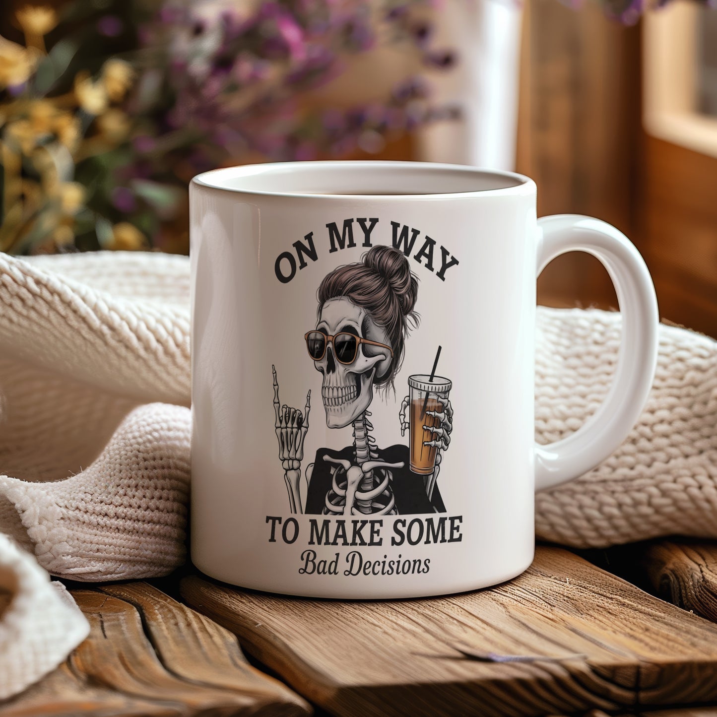 Hrnek s vtipným nápisem – ON MY WAY – humorný motiv