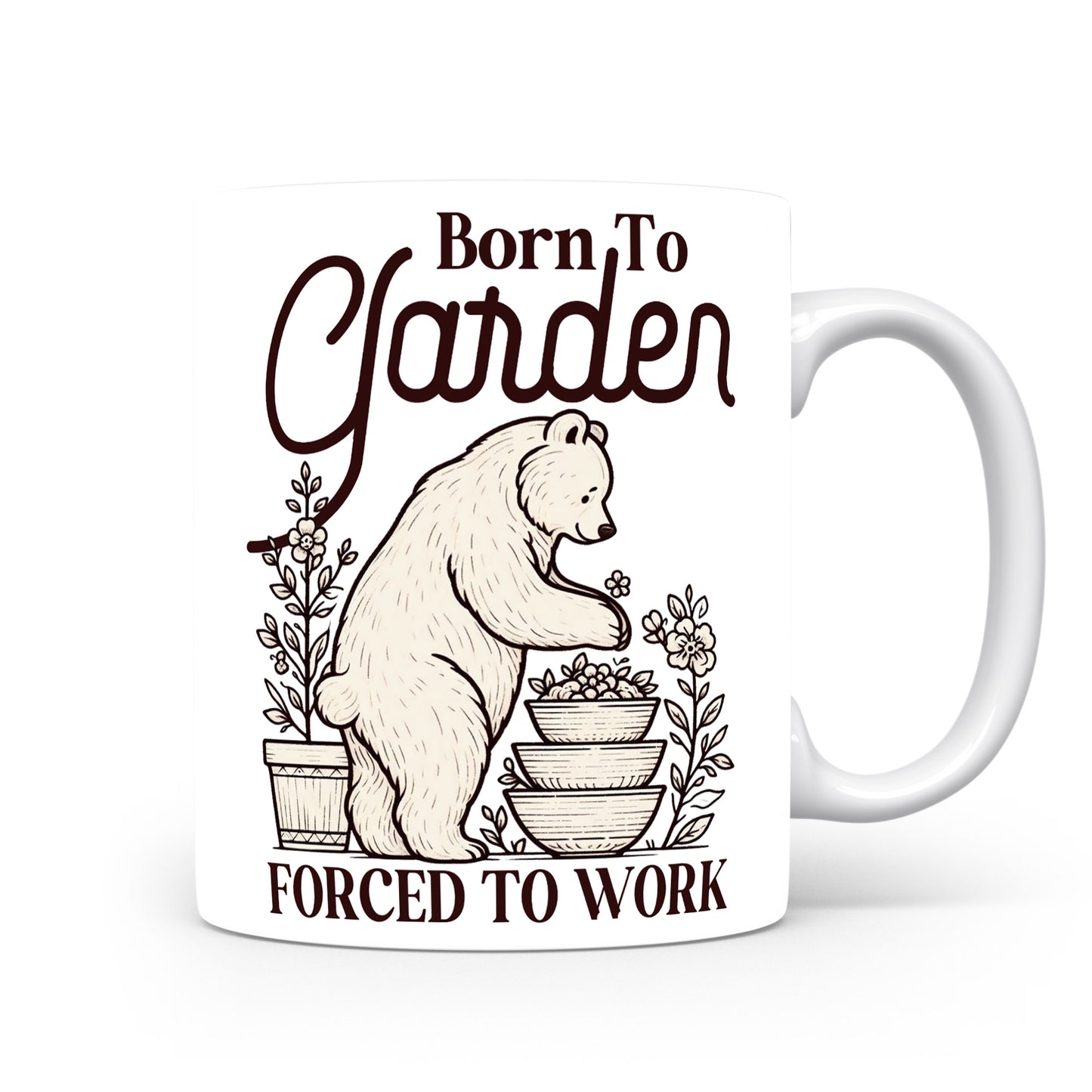 Hrnek s vtipným nápisem – Born To Garden