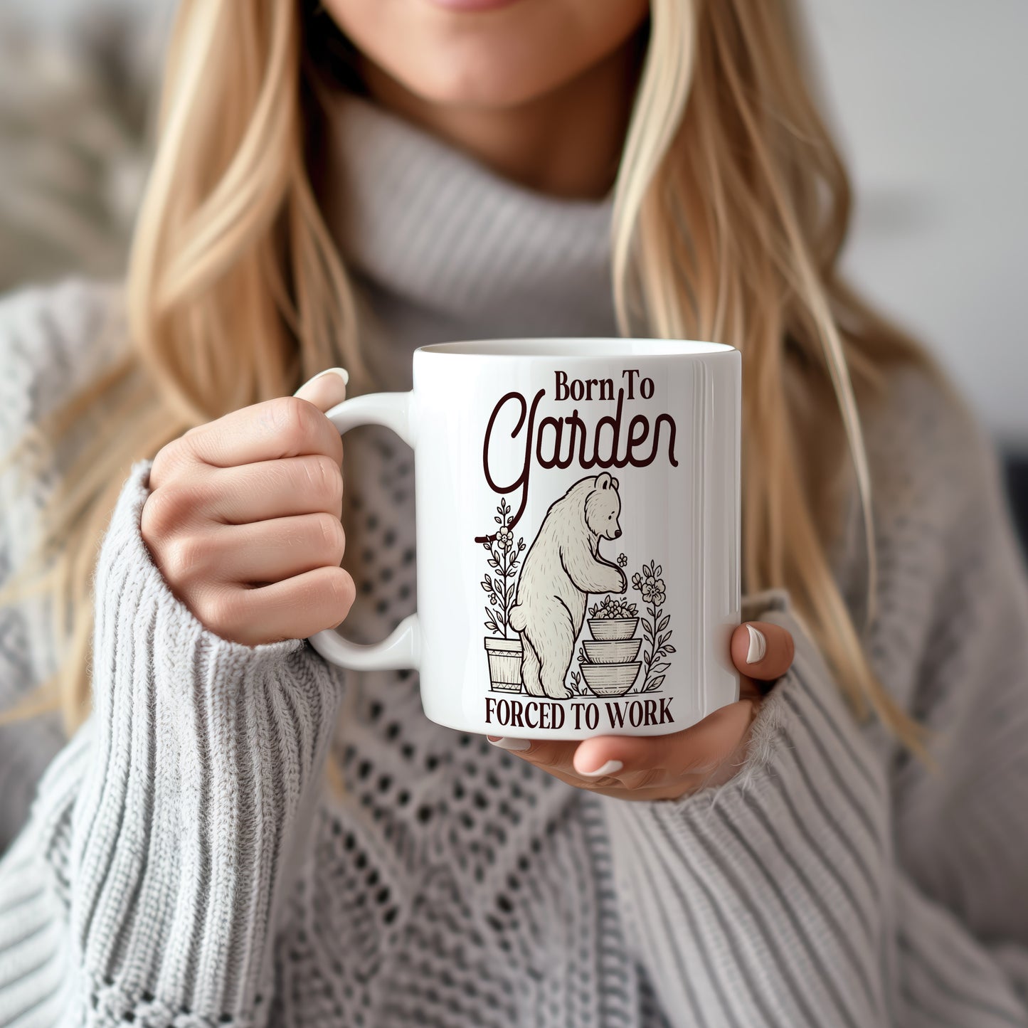 Hrnek s vtipným nápisem – Born To Garden
