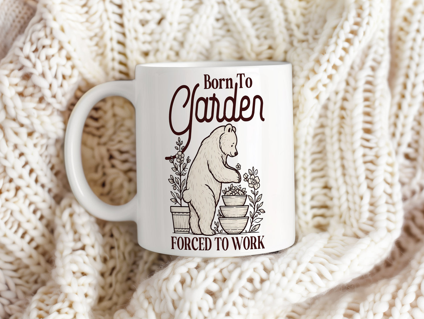 Hrnek s vtipným nápisem – Born To Garden
