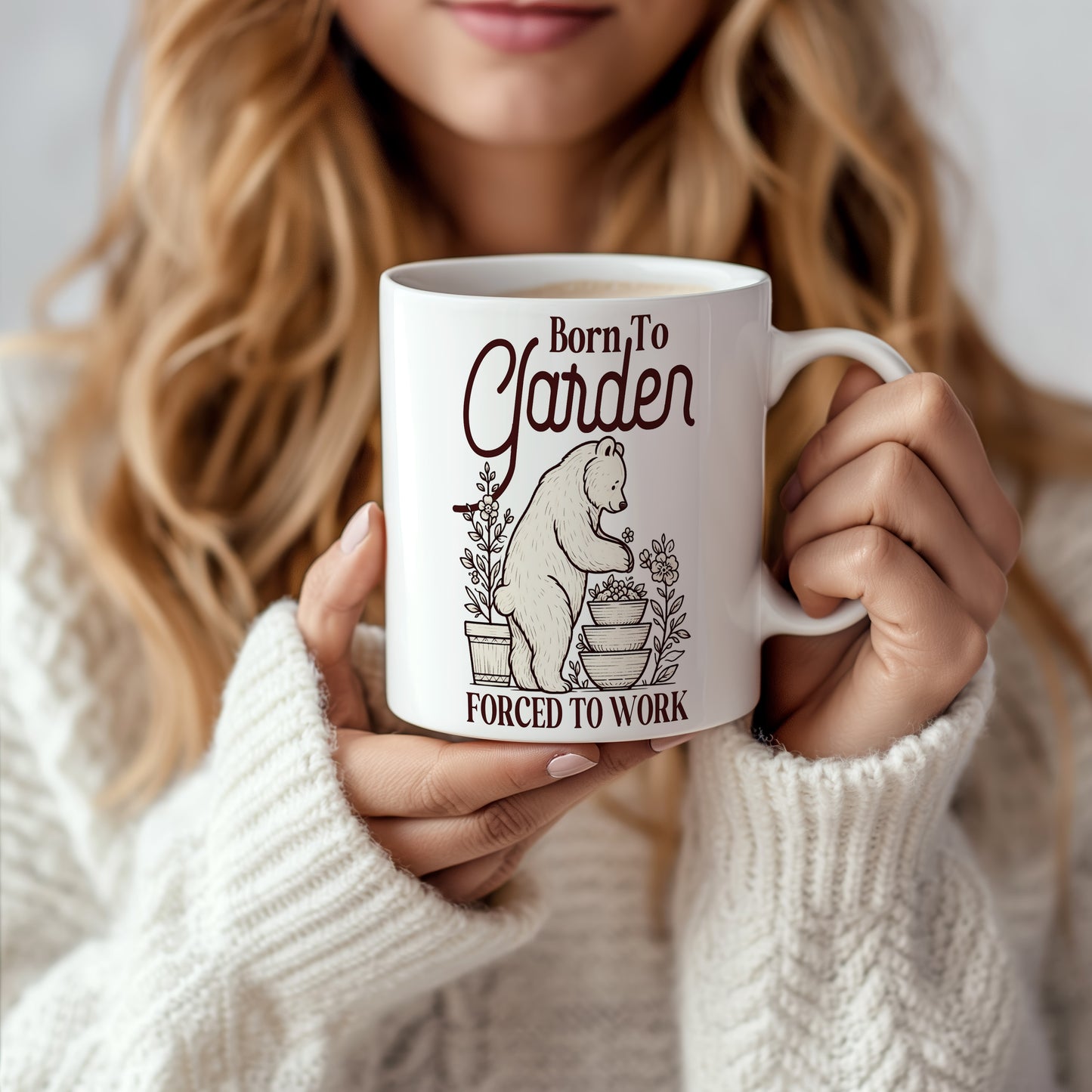 Hrnek s vtipným nápisem – Born To Garden