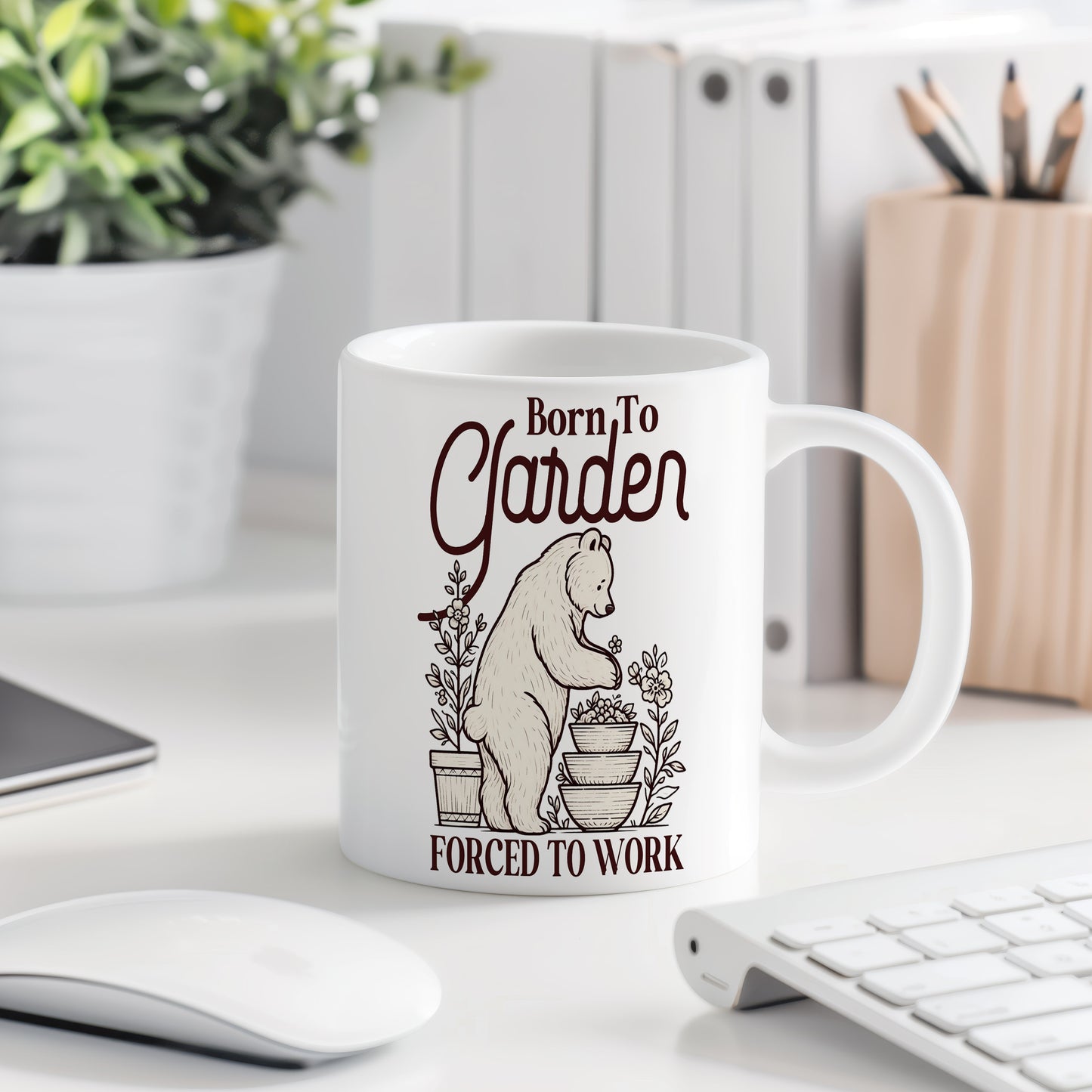 Hrnek s vtipným nápisem – Born To Garden