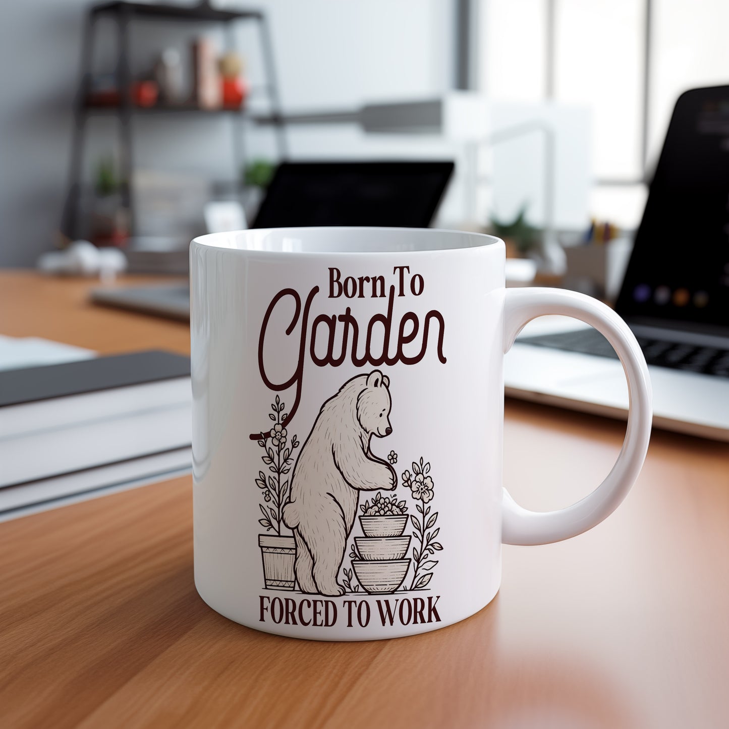 Hrnek s vtipným nápisem – Born To Garden