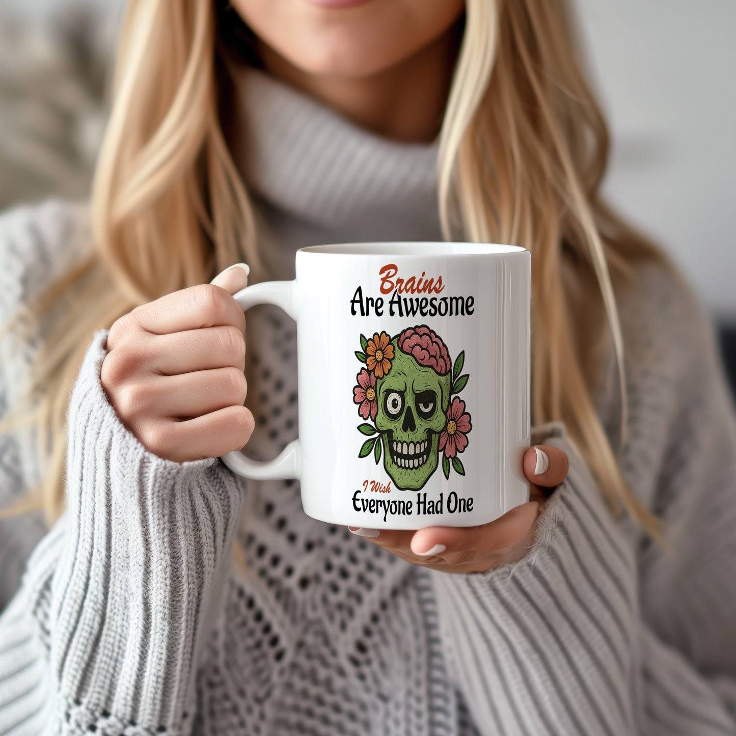 Hrnek s vtipným nápisem – Brains Are Awesome