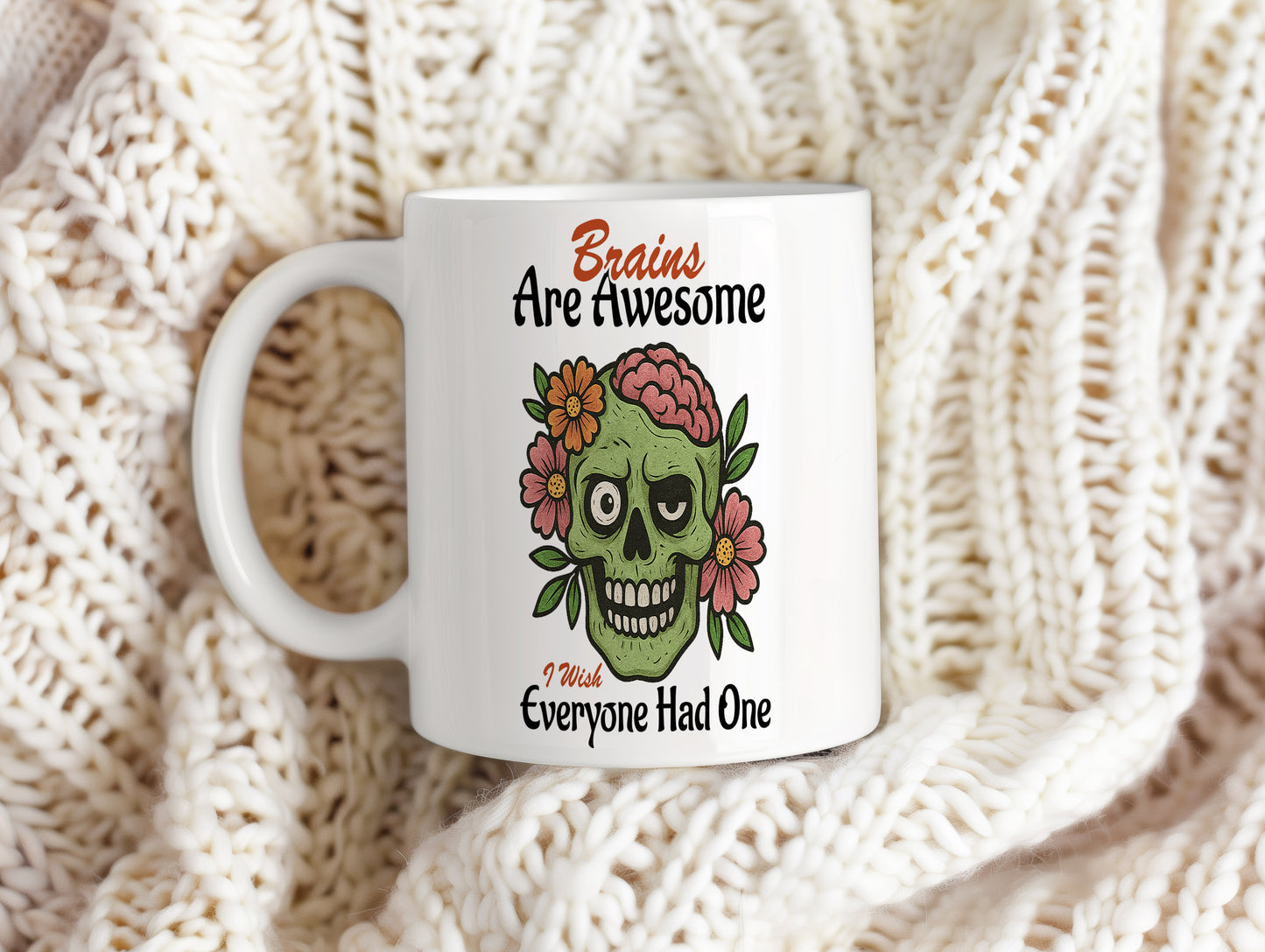 Hrnek s vtipným nápisem – Brains Are Awesome