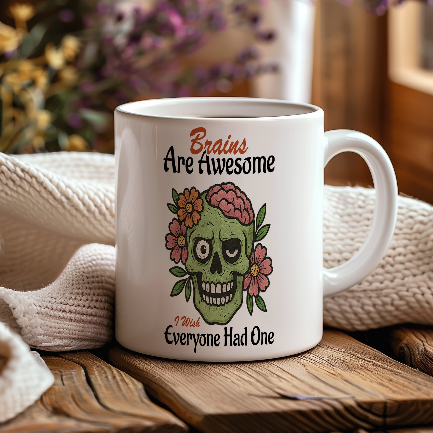 Hrnek s vtipným nápisem – Brains Are Awesome