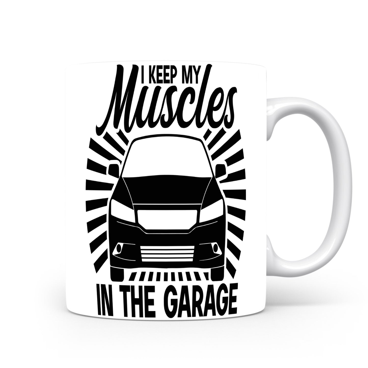 Hrnek pro automobilové nadšence – MUSCLES IN THE GARAGE – muscle auto