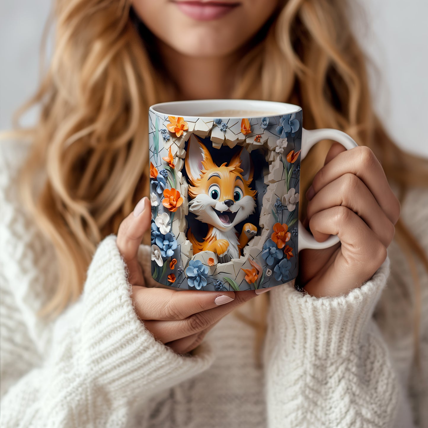 Hrnek s roztomilým lišákem a 3D efektem