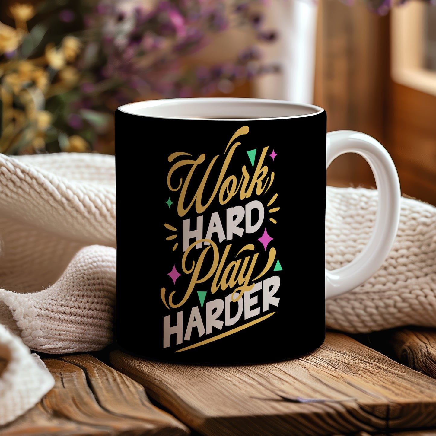 Hrnek s motivačním citátem – Work Hard