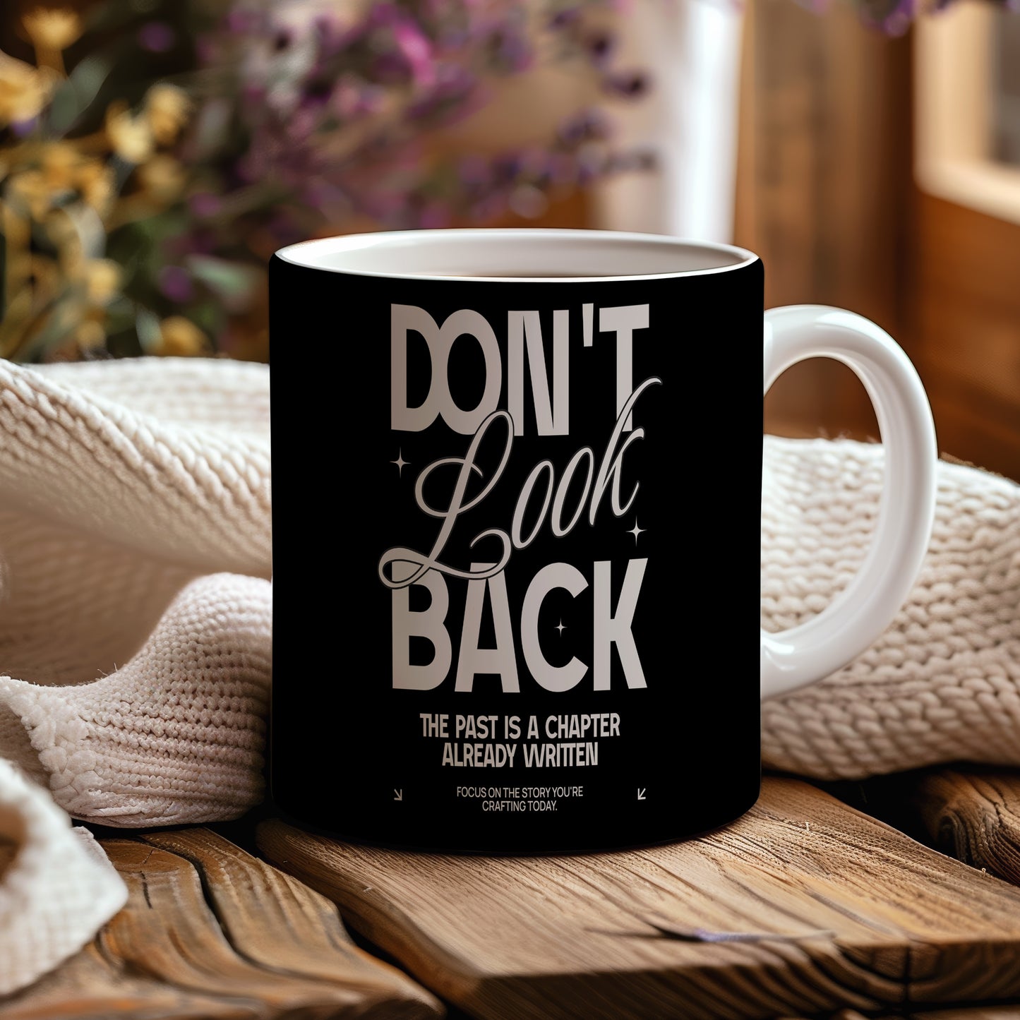 Hrnek s motivačním citátem – Don't Look Back