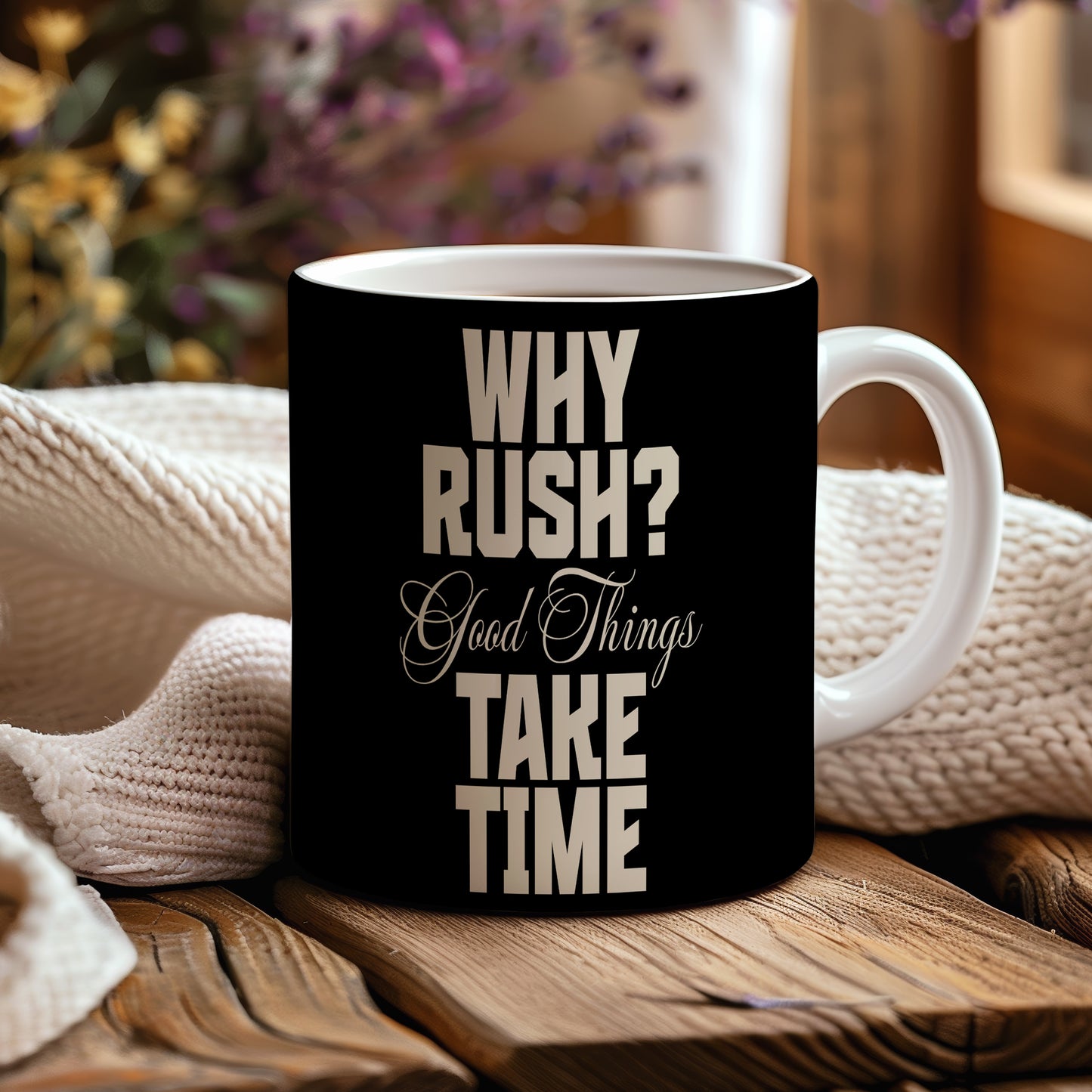 Hrnek s motivačním citátem – Good Things Take Time