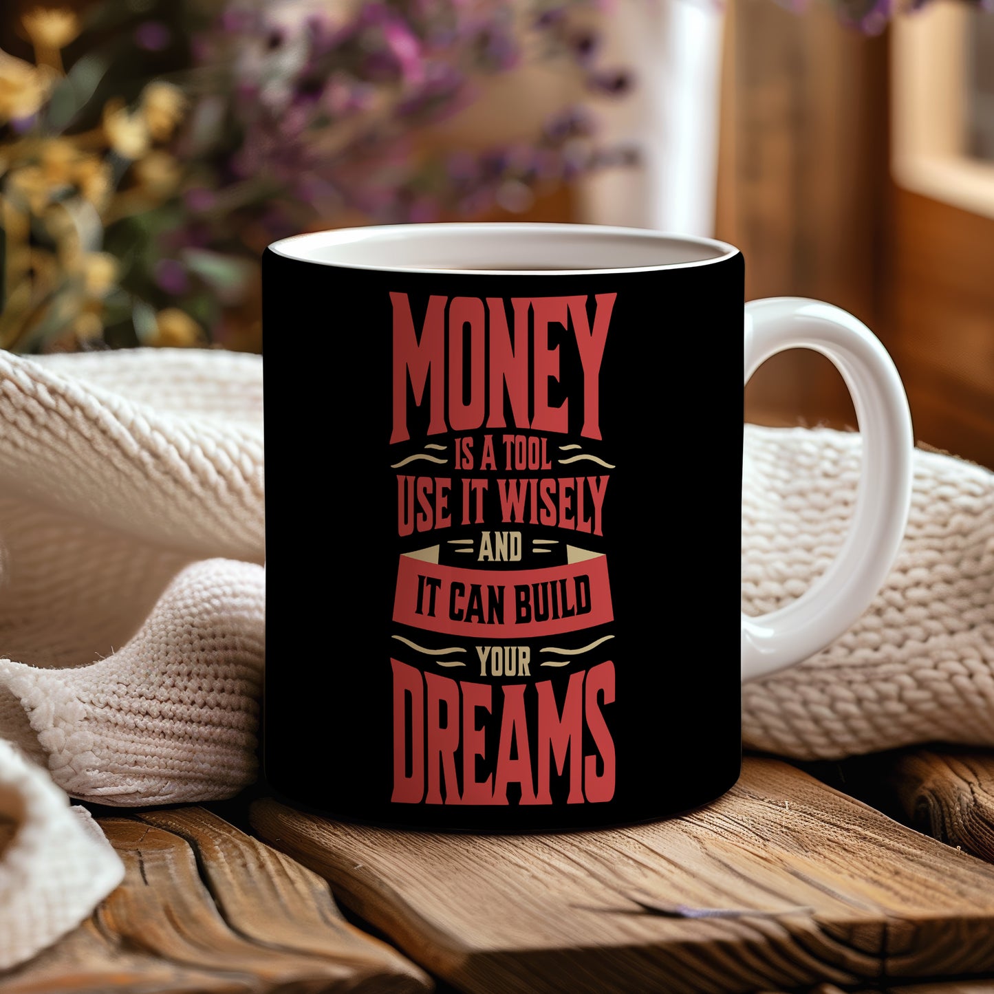 Hrnek s motivačním citátem – Money is a Tool