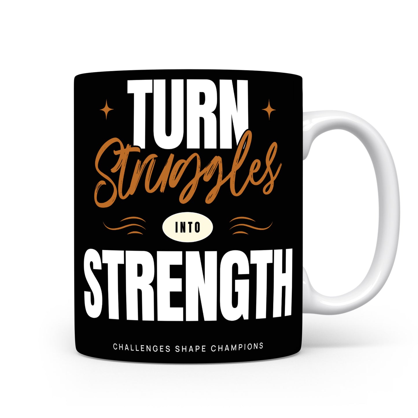 Hrnek s motivačním citátem – Turn Struggles