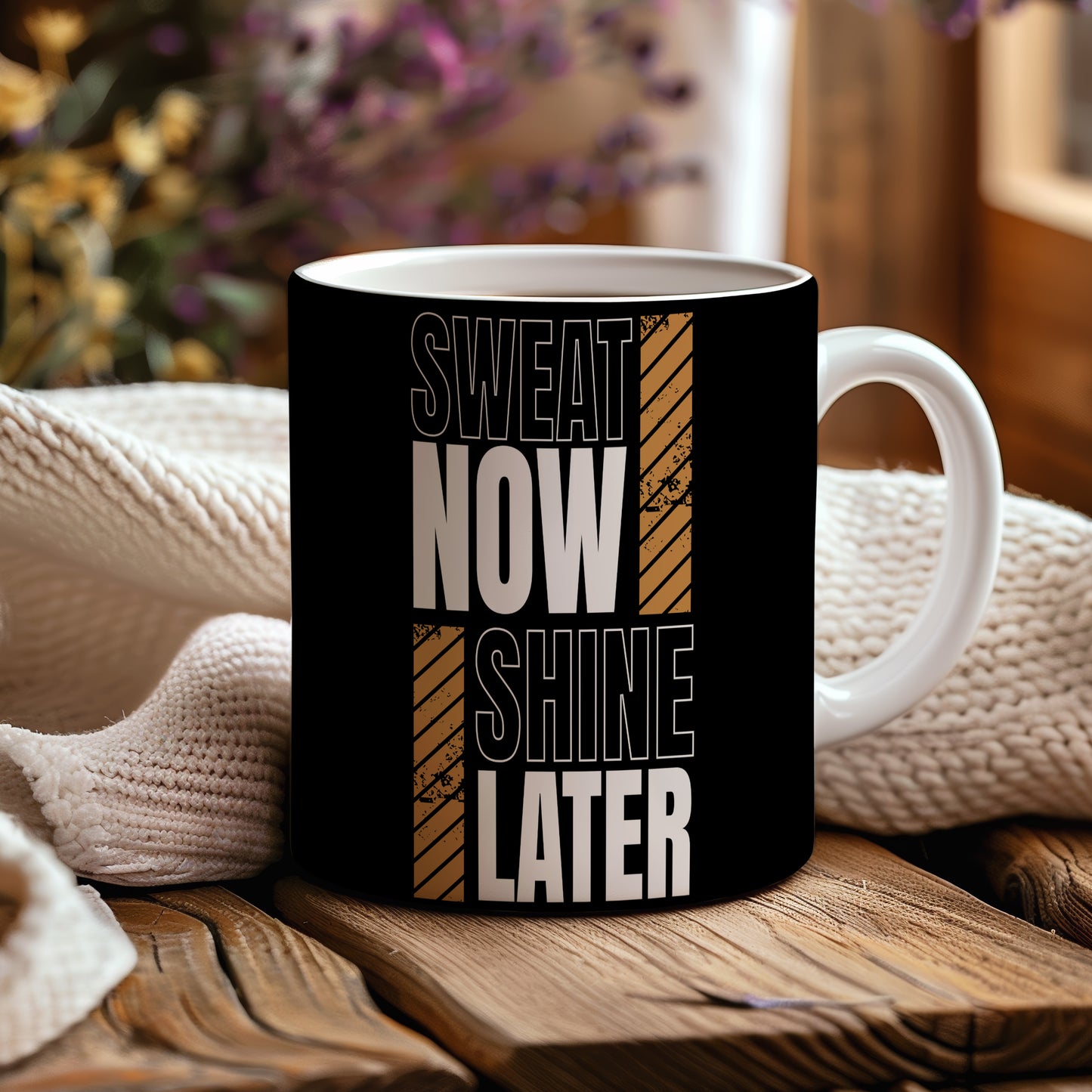 Hrnek s motivačním citátem – Sweat Now