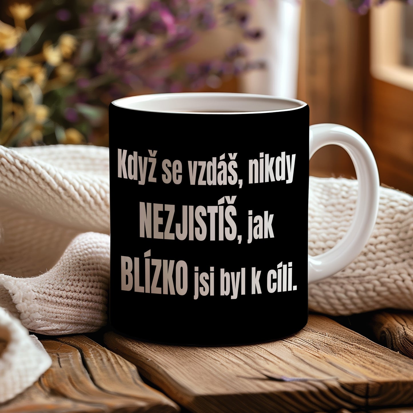 Motivační hrnek – Když se vzdáš