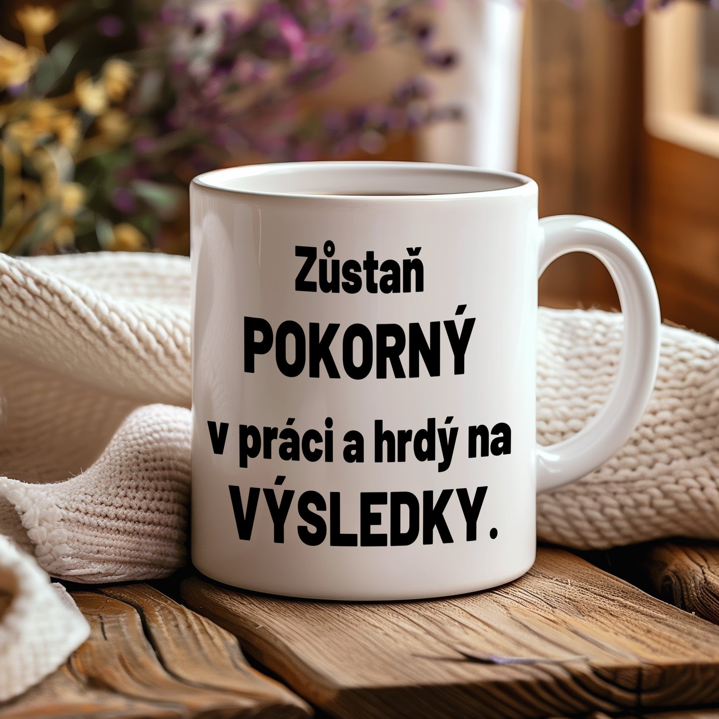 Motivační hrnek – Zůstaň pokorný