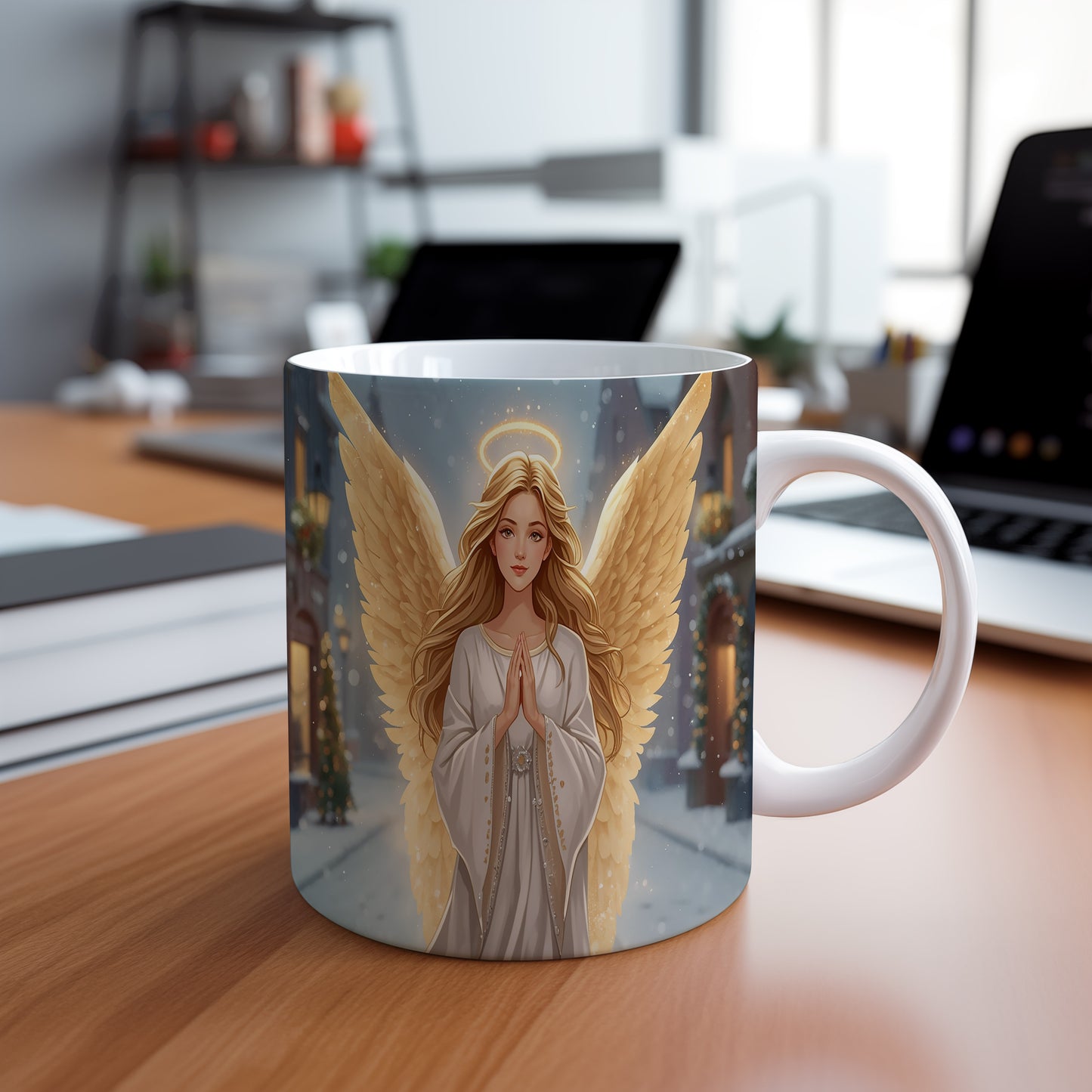 Hrnek s motivem anděla – Zářivá elegance