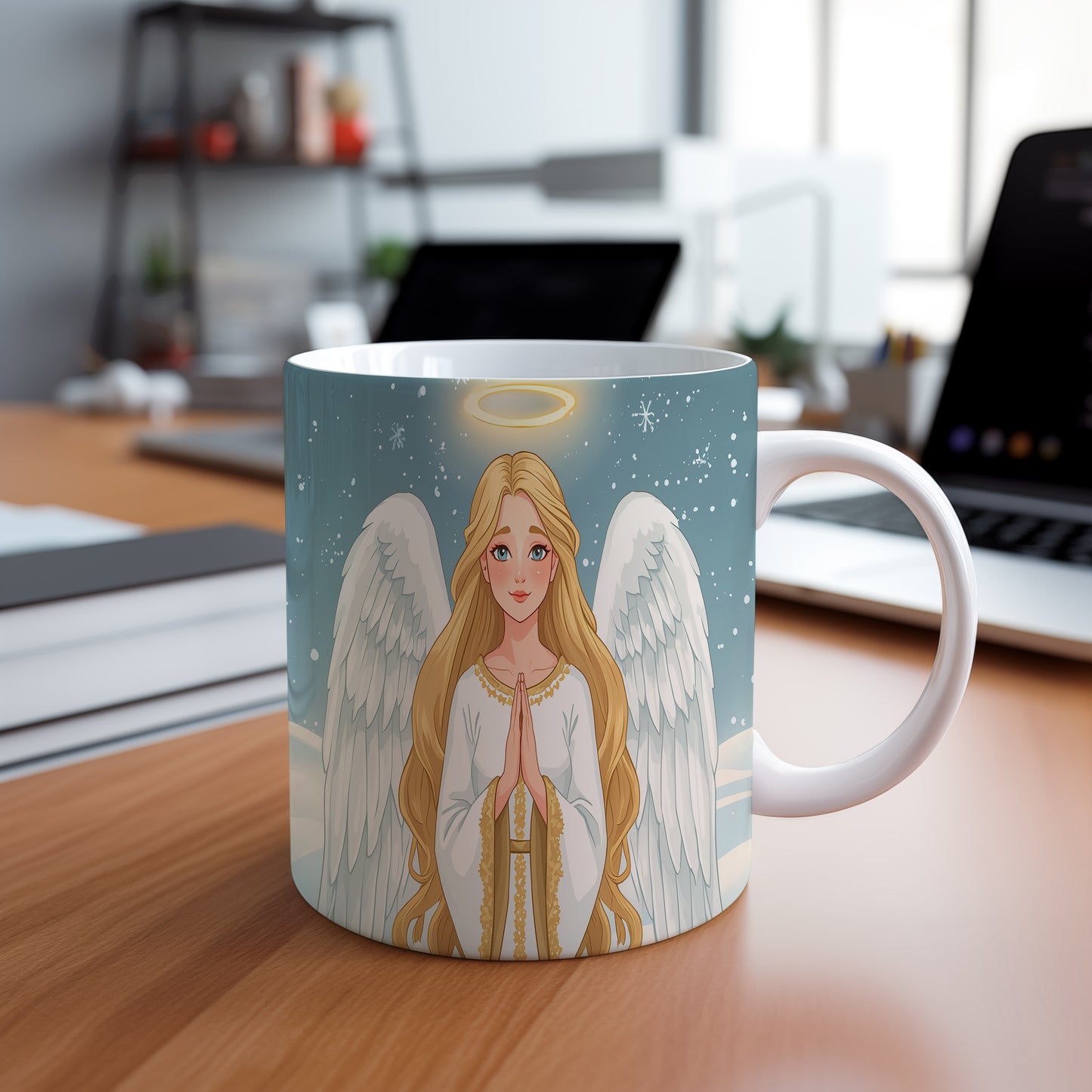 Hrnek s motivem anděla – nebeský úsvit