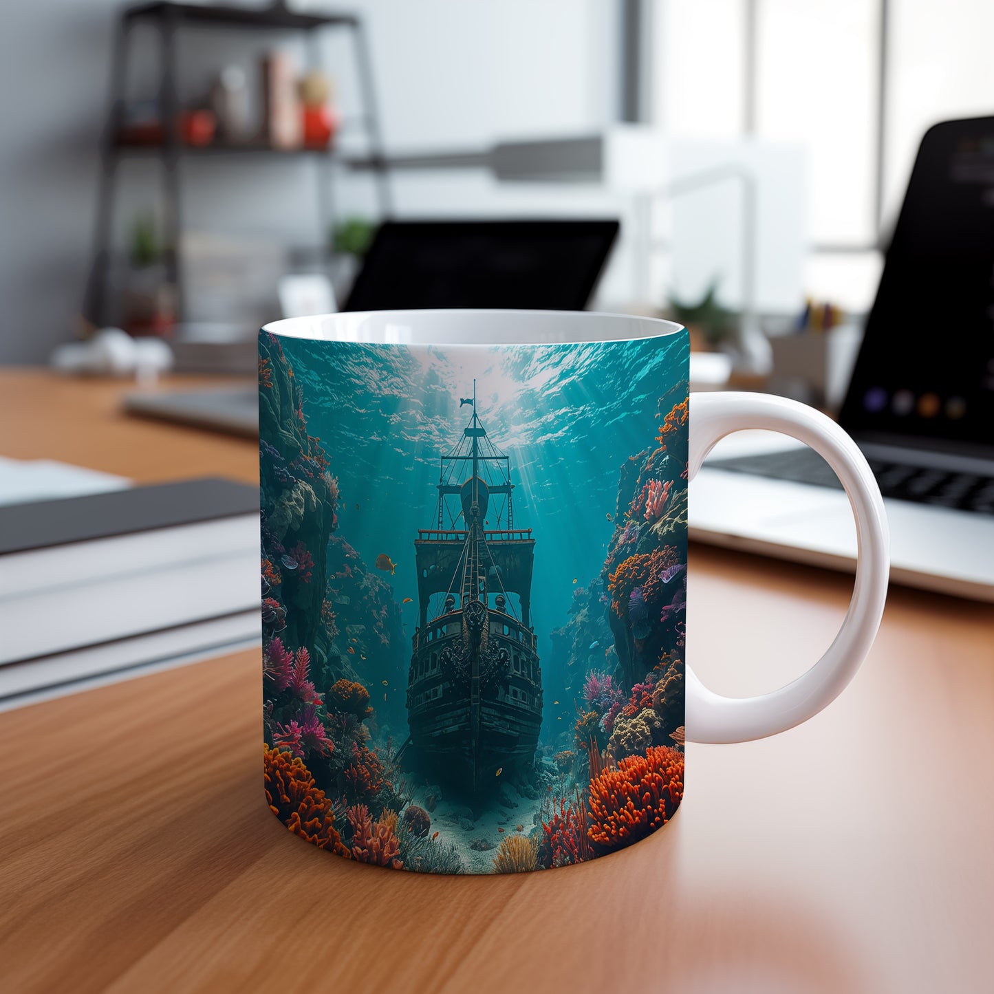 Hrnek s motivem z vodního světa – Tajemství potopené lodi