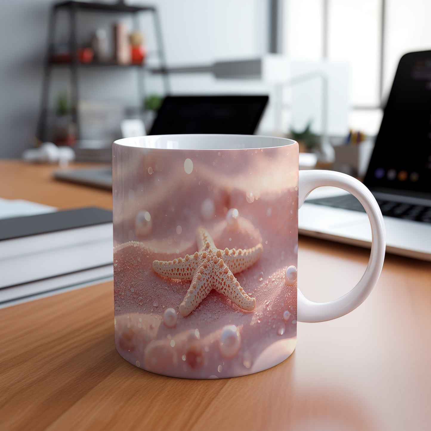 Hrnek s motivem z vodního světa – Mořská hvězda v úsvitu