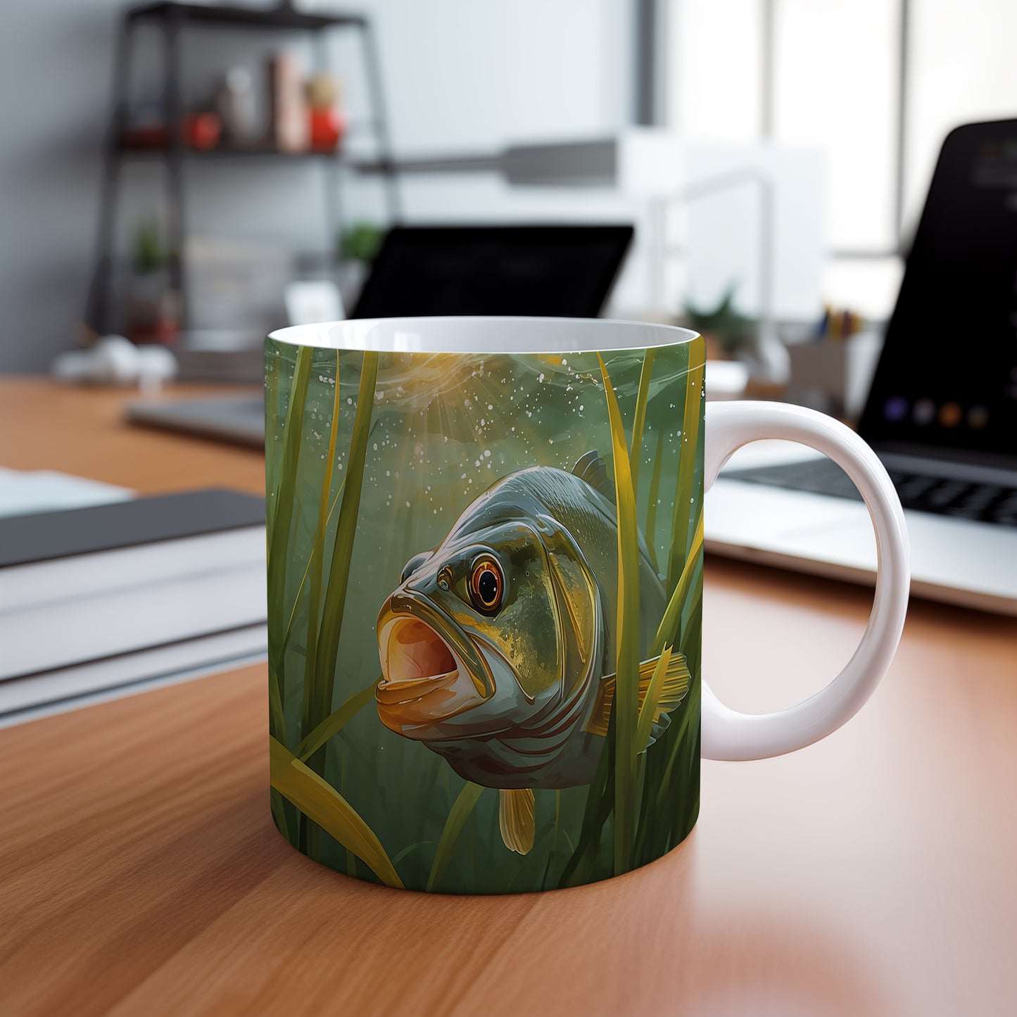 Hrnek s motivem z vodního světa – Sluneční zář v hlubinách