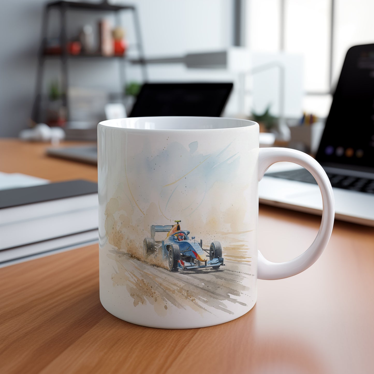 Hrnek s formulí na prašné dráze