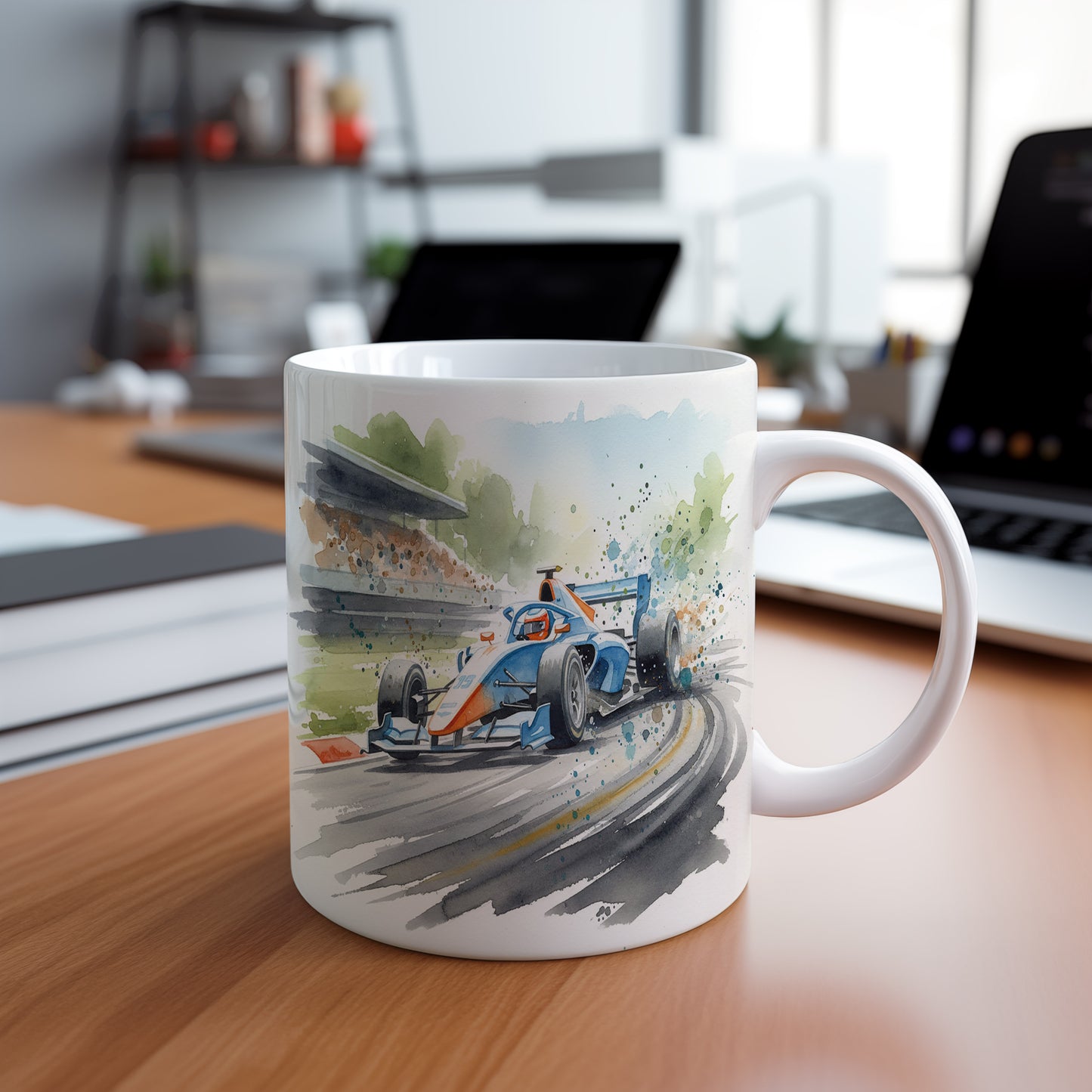 Hrnek s formulí v zatáčce