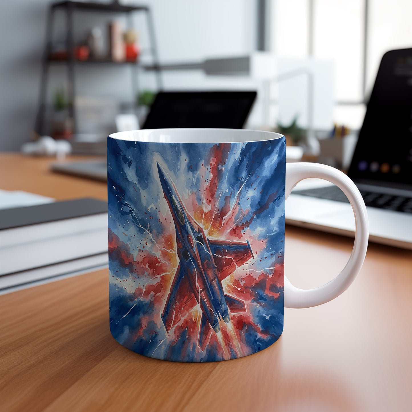 Hrnek s tryskáčem v bouři barev