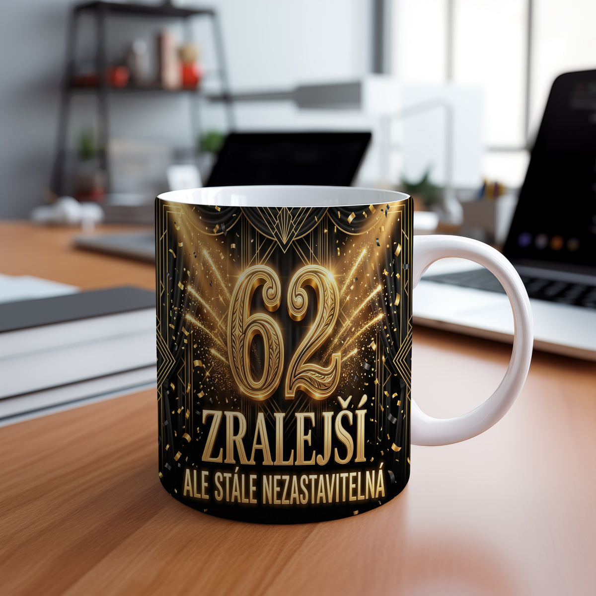 Narozeninový hrnek 62 let – ZRALEJŠÍ ALE STÁLE NEZASTAVITELNÁ
