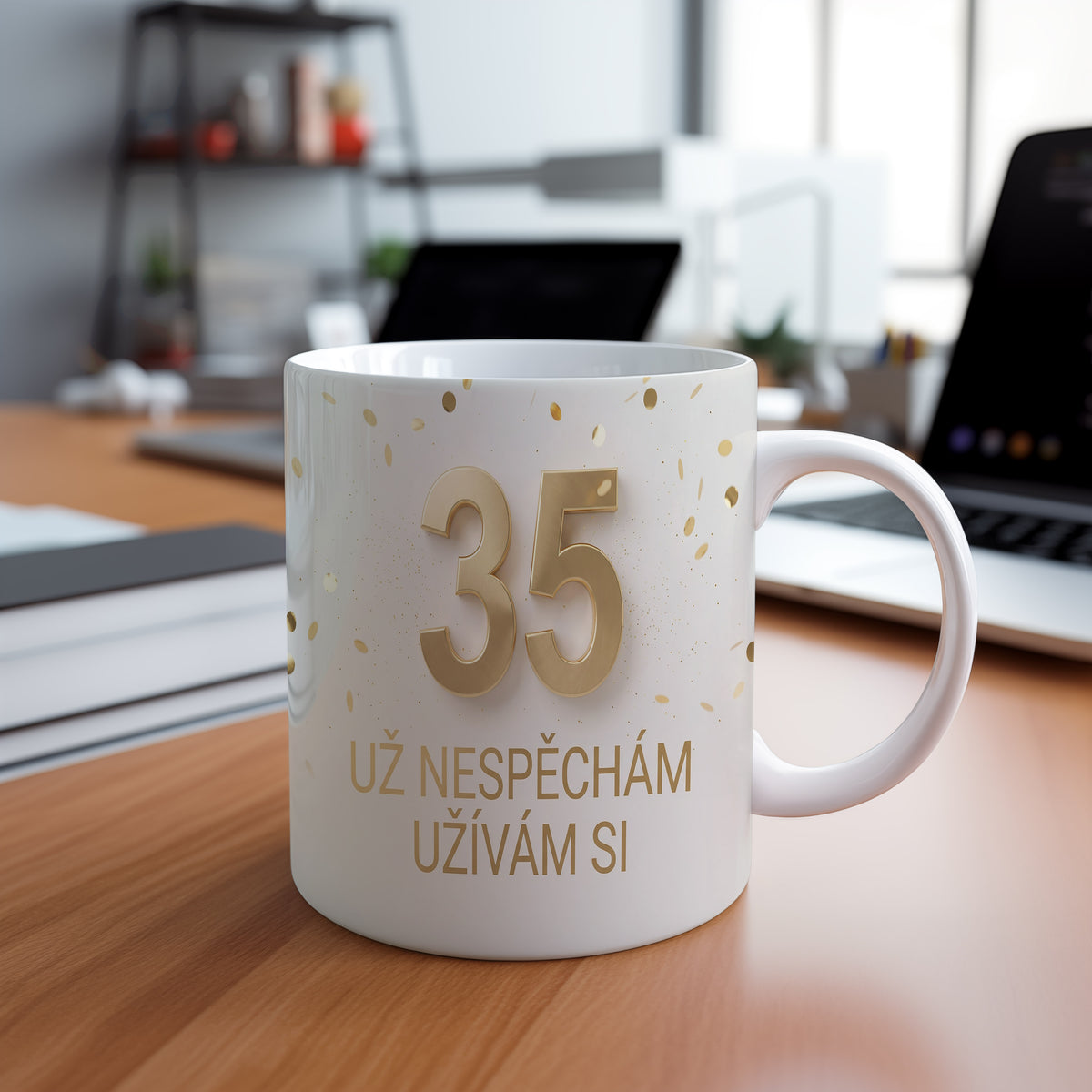 Narozeninový hrnek 35 let – UŽ NESPĚCHÁM UŽÍVÁM SI