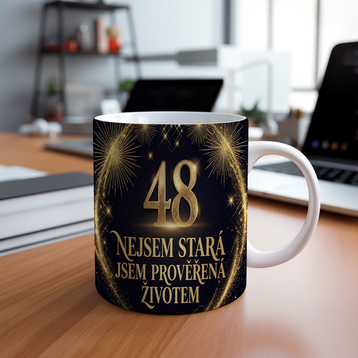 Narozeninový hrnek 48 let – NEJSEM STARÁ JSEM PROVĚŘENÁ ŽIVOTEM
