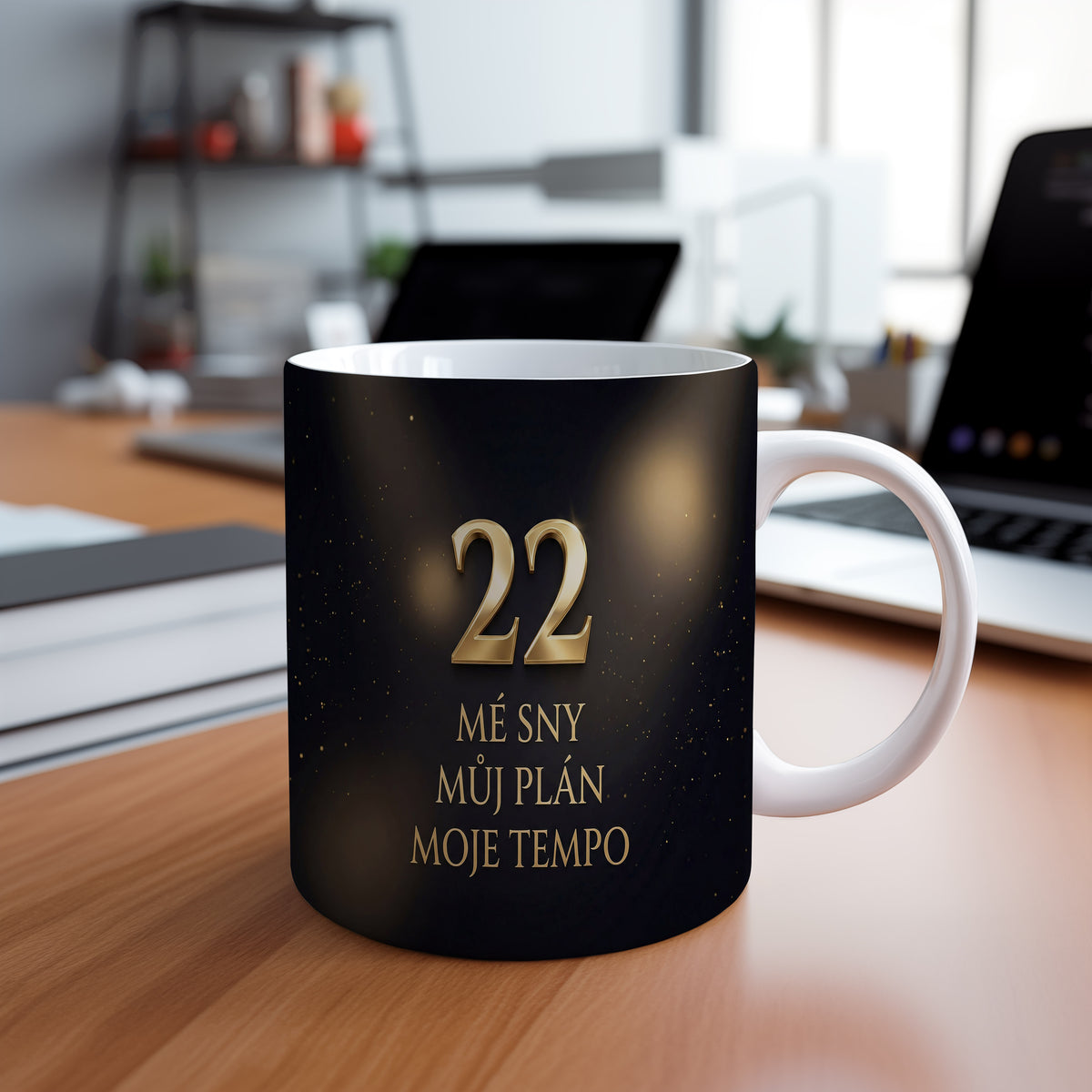 Narozeninový hrnek 22 let – MÉ SNY MŮJ PLÁN MOJE TEMPO