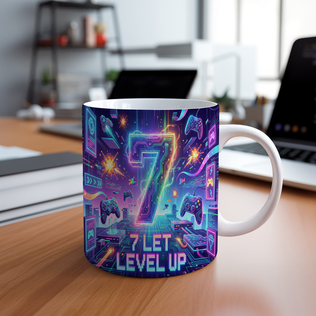 Narozeninový hrnek 7 let – 7 LET LEVEL UP