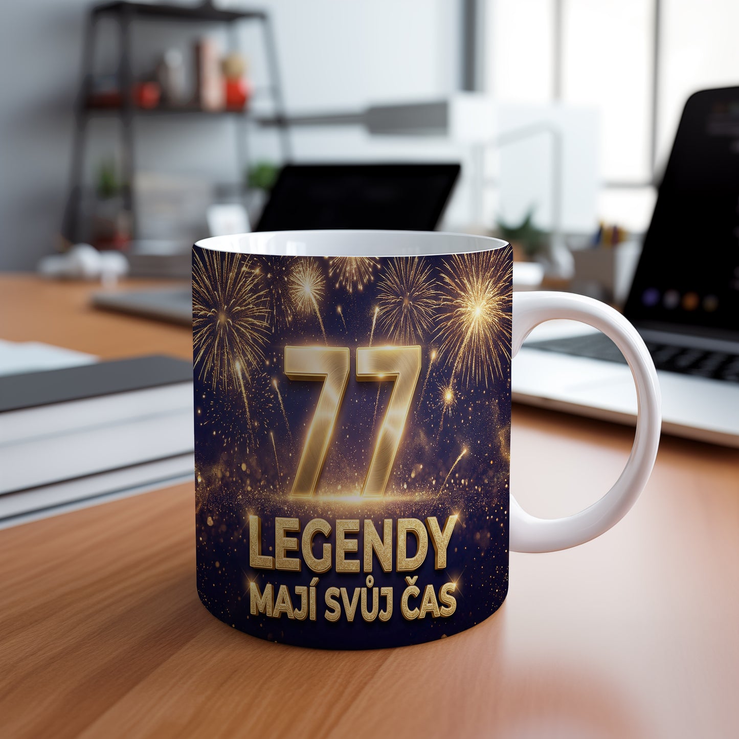 Narozeninový hrnek 77 let – LEGENDY MAJÍ SVŮJ ČAS
