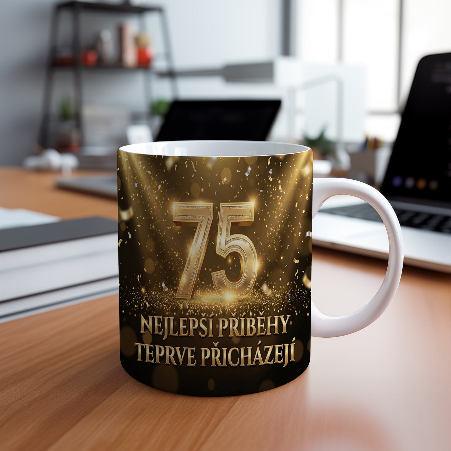Narozeninový hrnek 75 let – NEJLEPŠÍ PŘÍBĚHY TEPRVE PŘICHÁZEJÍ