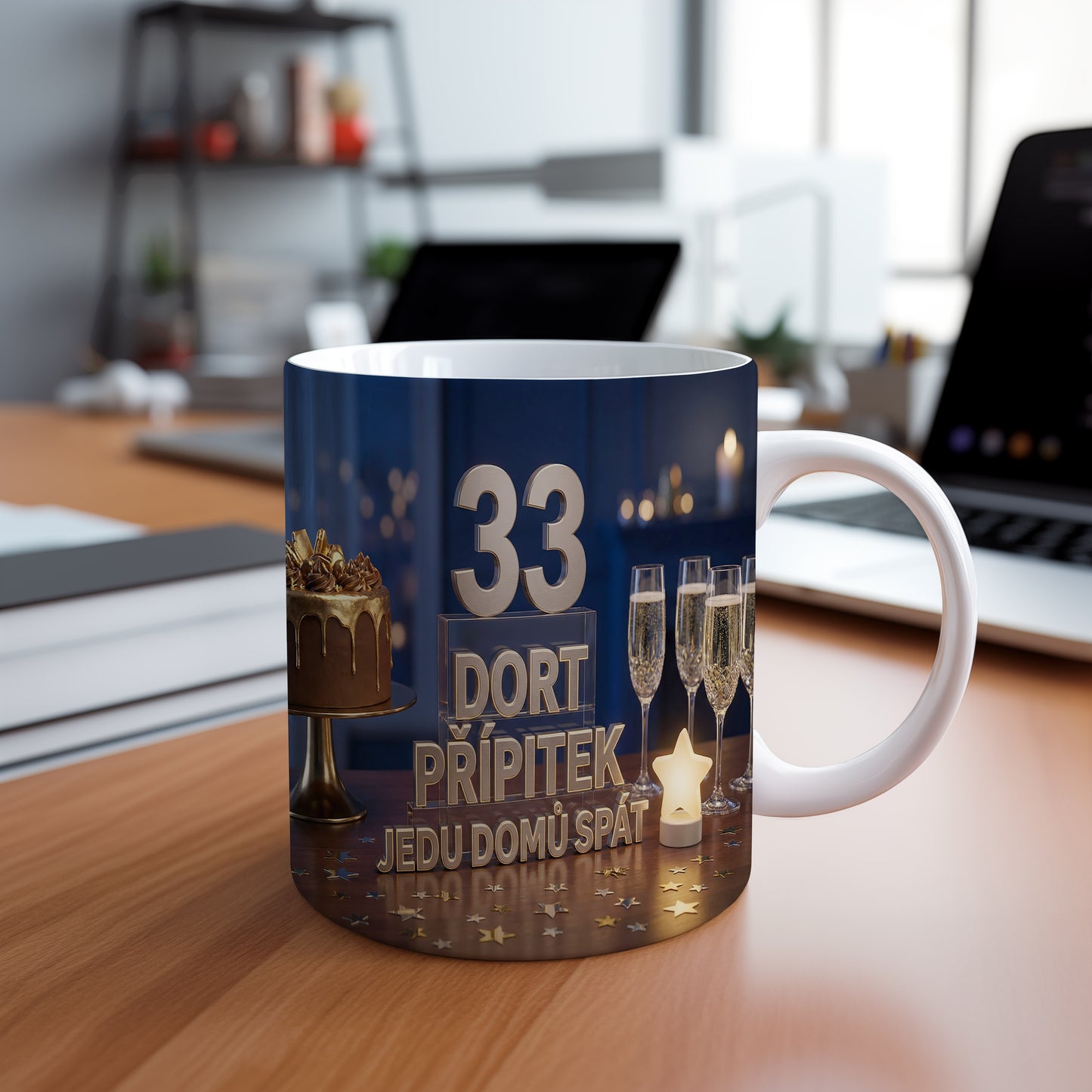Narozeninový hrnek 33 let – DORT PŘÍPITEK JEDU DOMŮ SPÁT