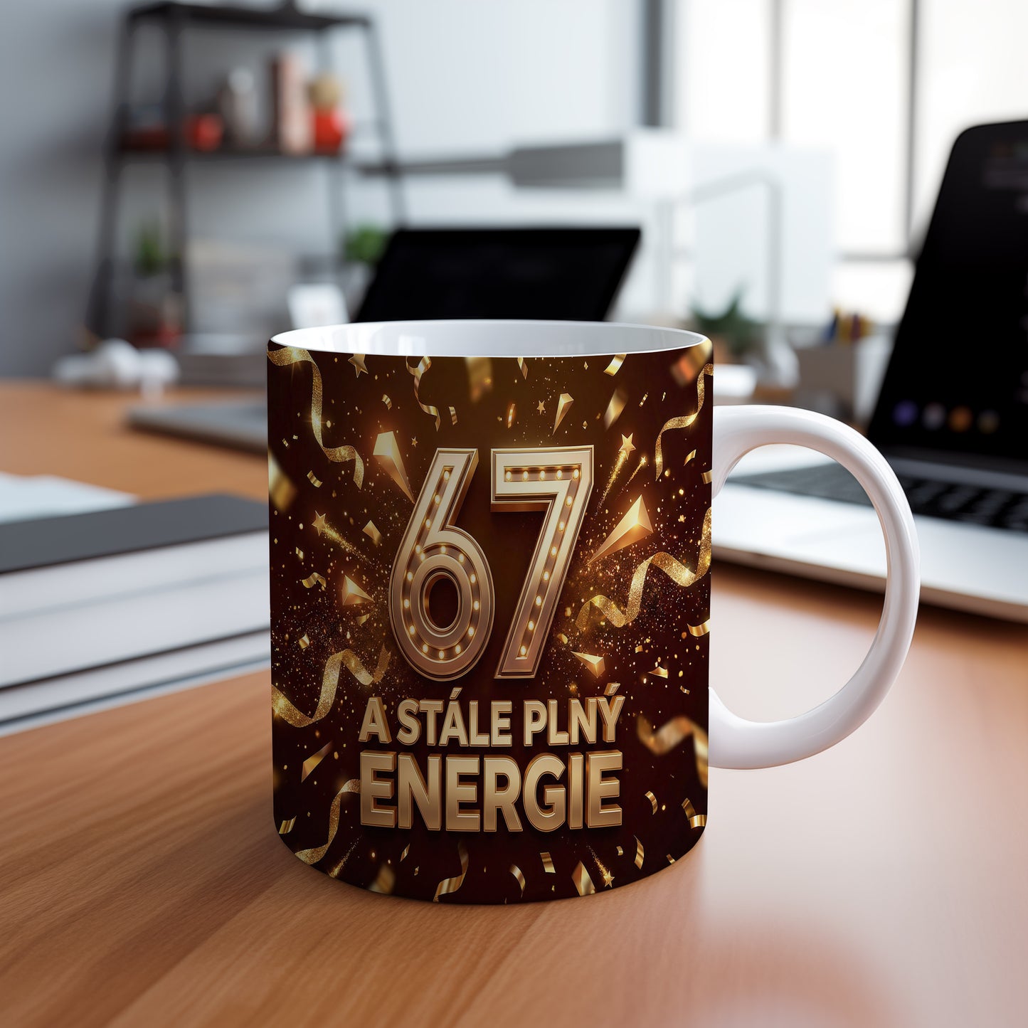 Narozeninový hrnek 67 let – A STÁLE PLNÝ ENERGIE