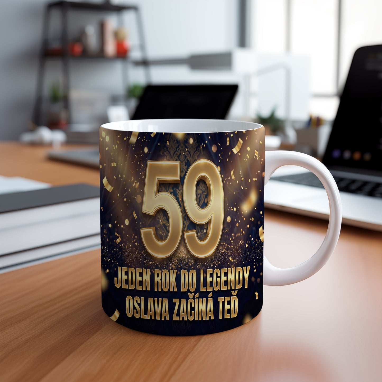 Narozeninový hrnek 59 let – JEDEN ROK DO LEGENDY OSLAVA ZAČÍNÁ TEĎ
