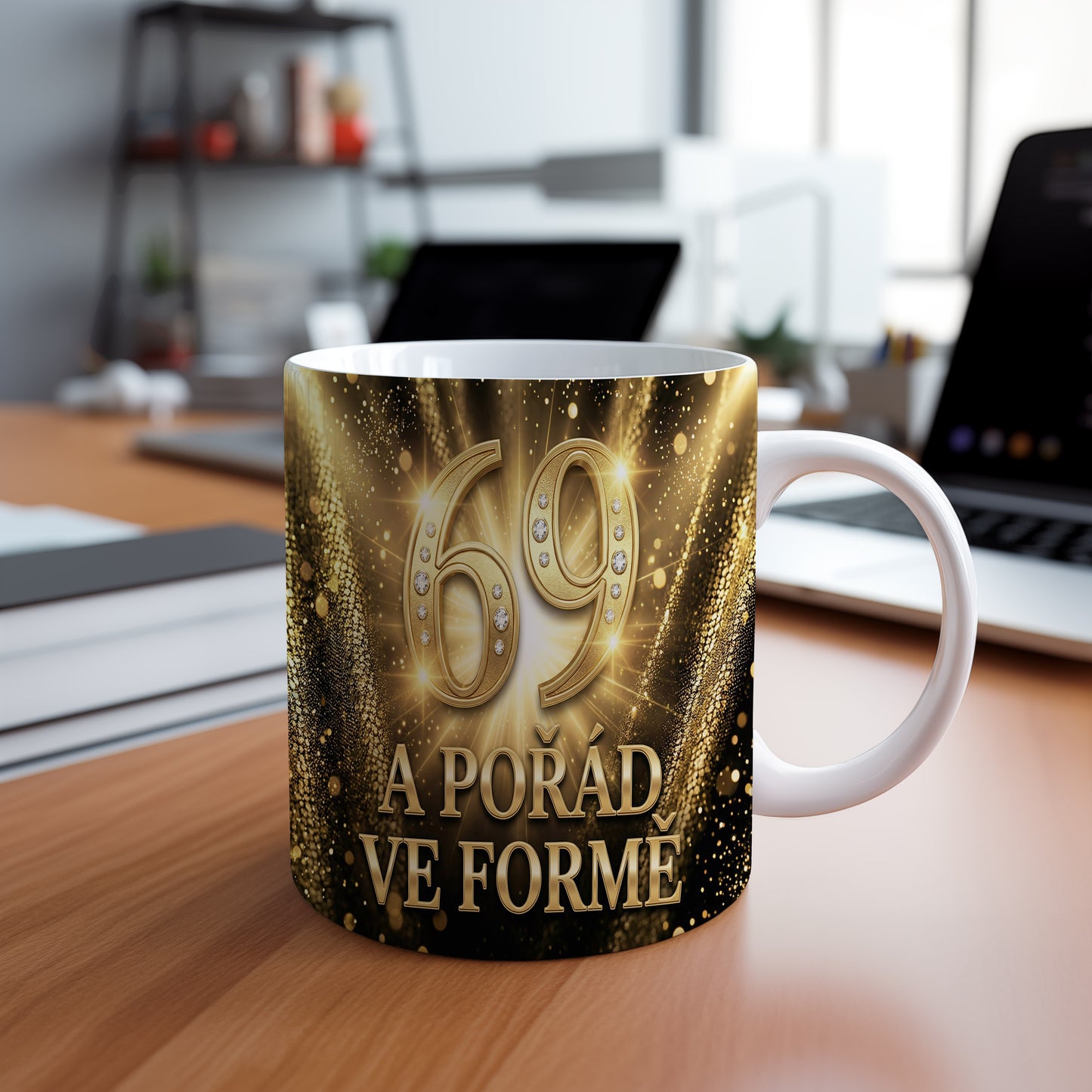 Narozeninový hrnek 69 let – A POŘÁD VE FORMĚ