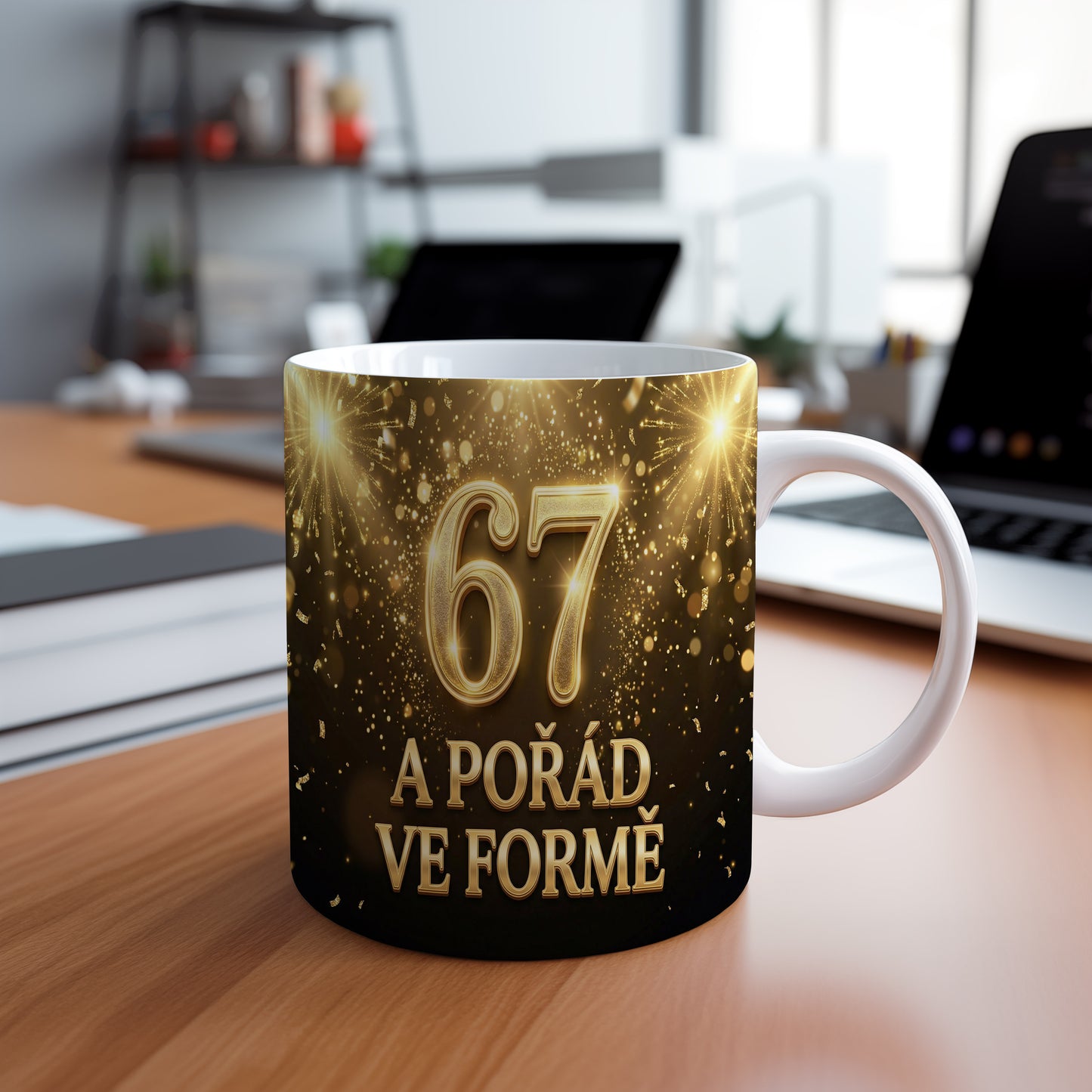 Narozeninový hrnek 67 let – A POŘÁD VE FORMĚ