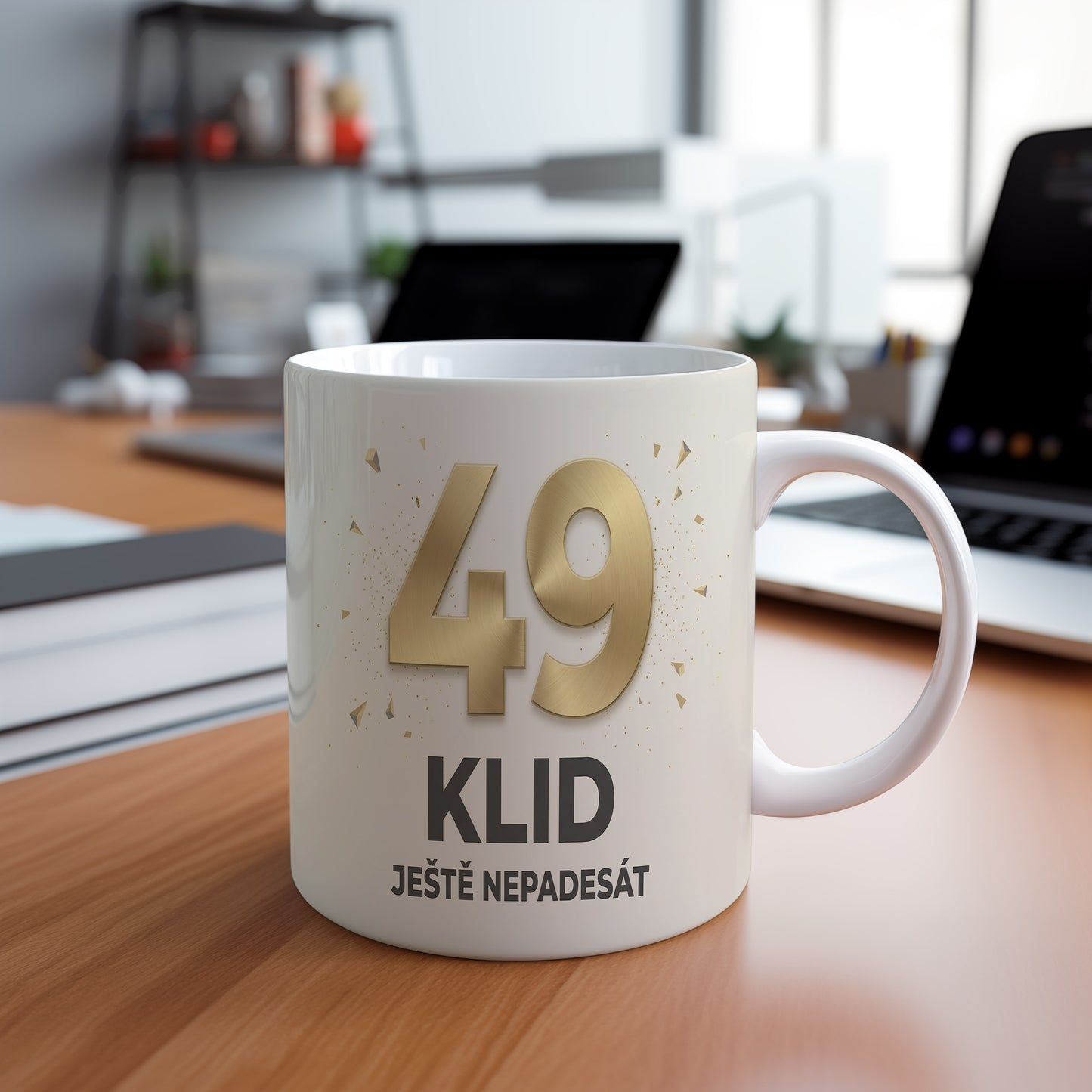 Narozeninový hrnek 49 let – KLID JEŠTĚ NEPADESÁT