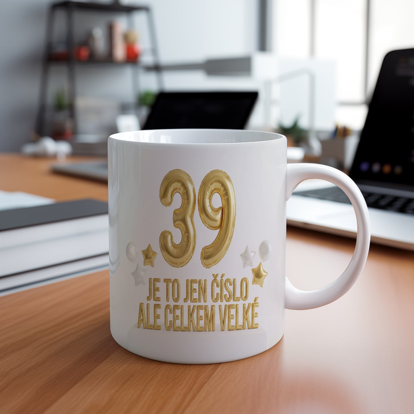 Narozeninový hrnek 39 let – JE TO JEN ČÍSLO ALE CELKEM VELKÉ