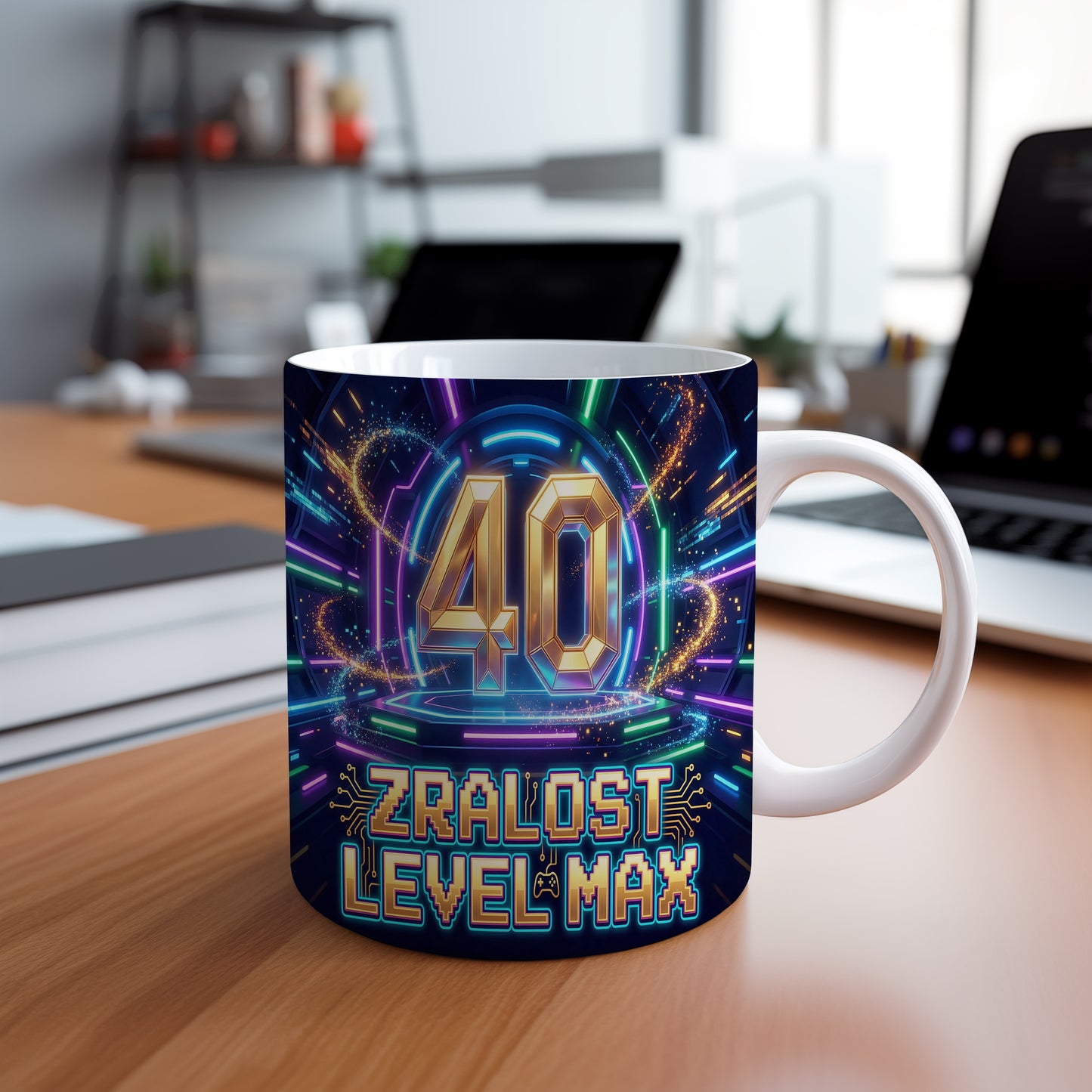 Narozeninový hrnek 40 let – ZRALOST LEVEL MAX