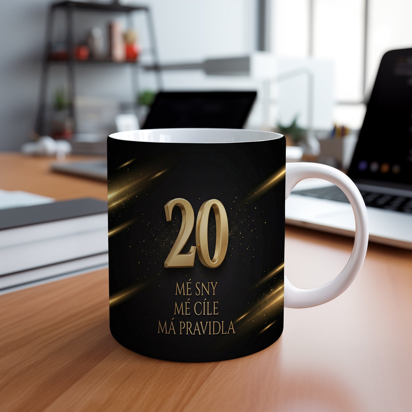 Narozeninový hrnek 20 let – MÉ SNY MÉ CÍLE MÁ PRAVIDLA