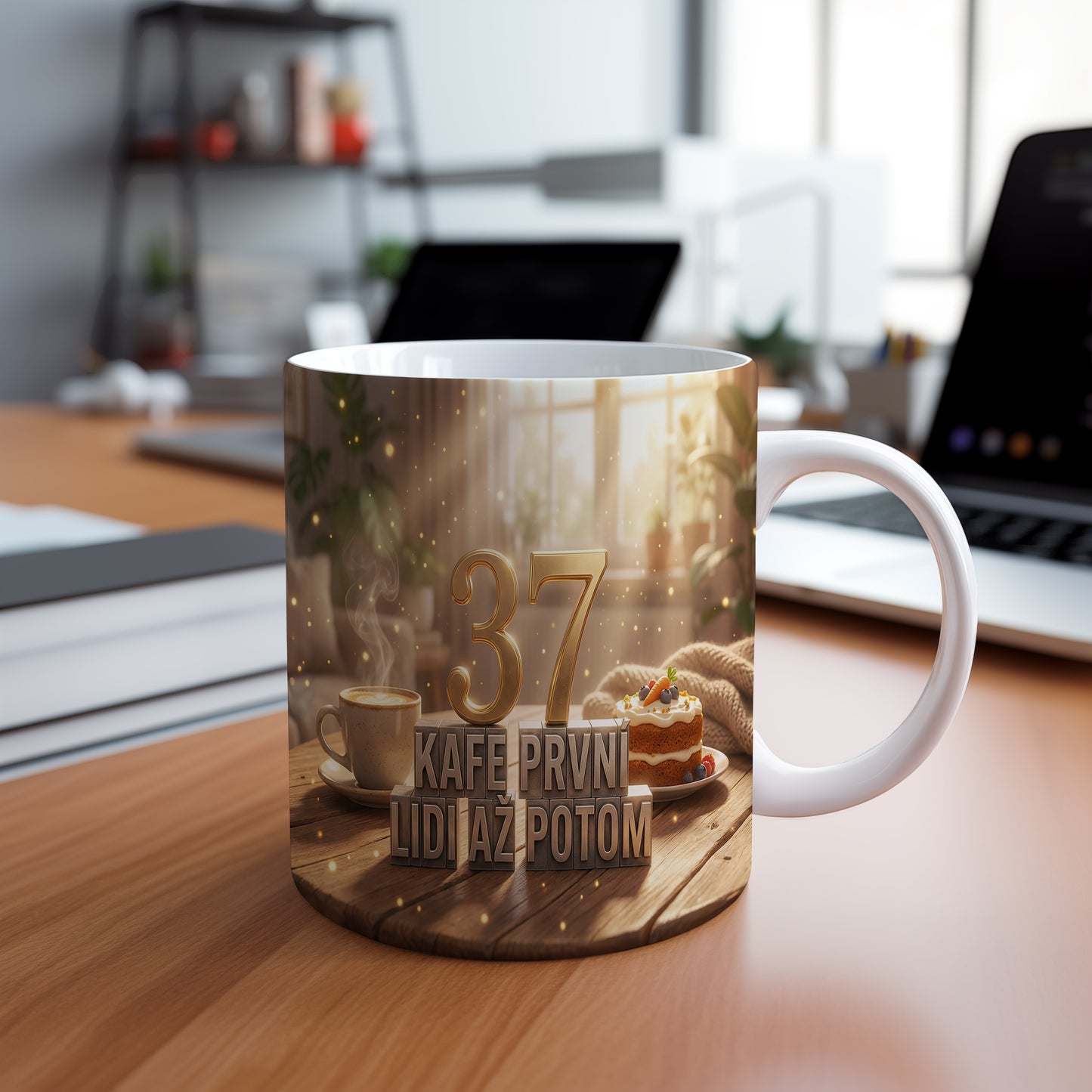 Narozeninový hrnek 37 let – KAFE PRVNÍ LIDI AŽ POTOM