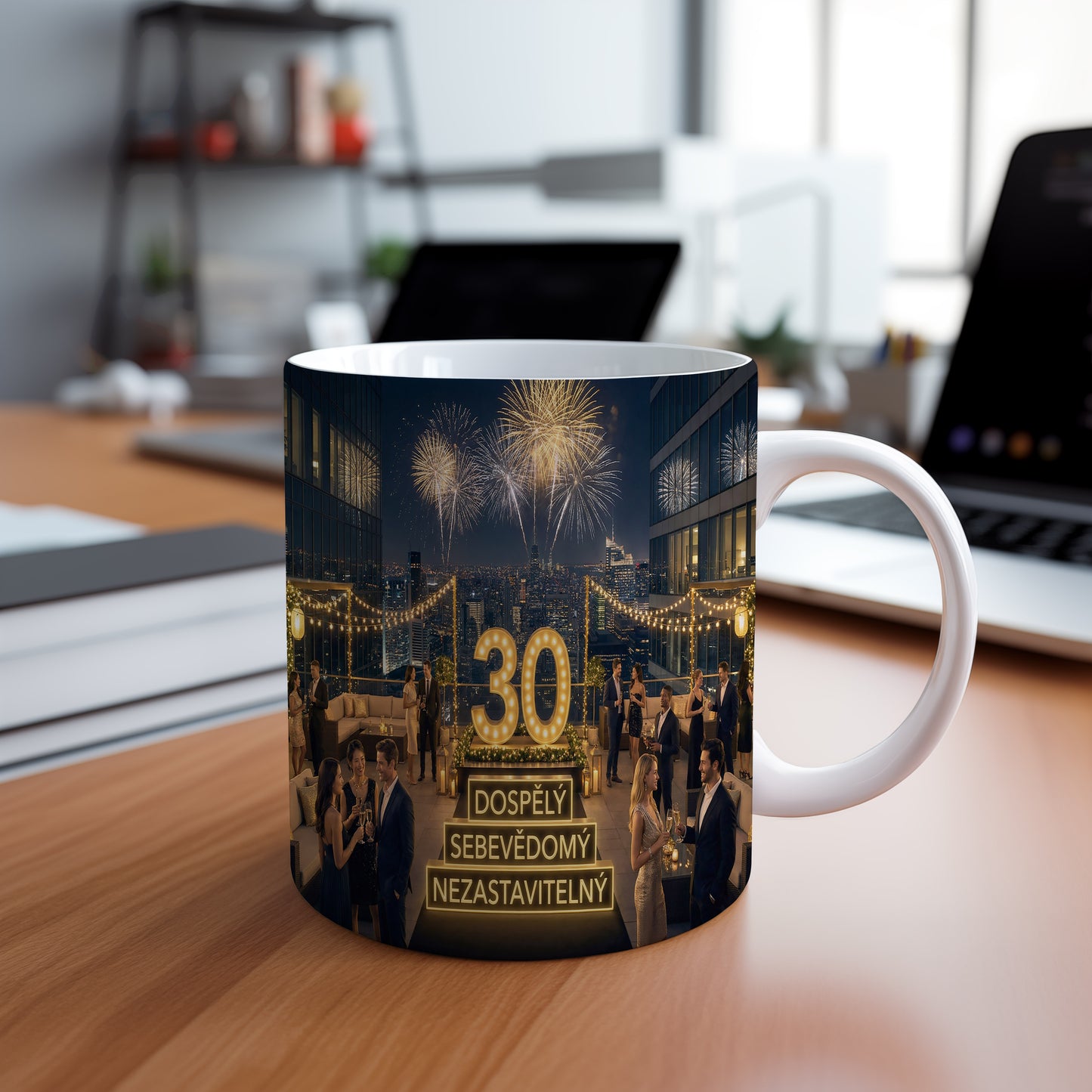 Narozeninový hrnek 30 let – DOSPĚLÝ SEBEVĚDOMÝ NEZASTAVITELNÝ