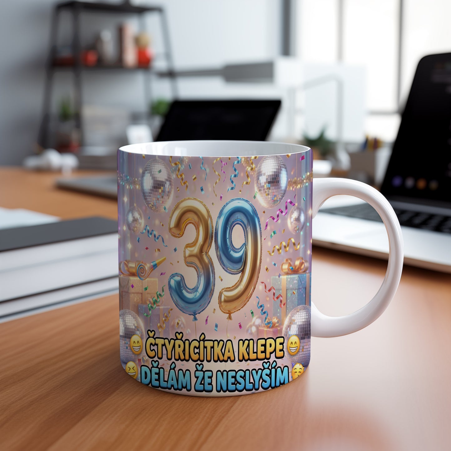 Narozeninový hrnek 39 let – ČTYŘICÍTKA KLEPE 😁 DĚLÁM ŽE NESLYŠÍM 😅